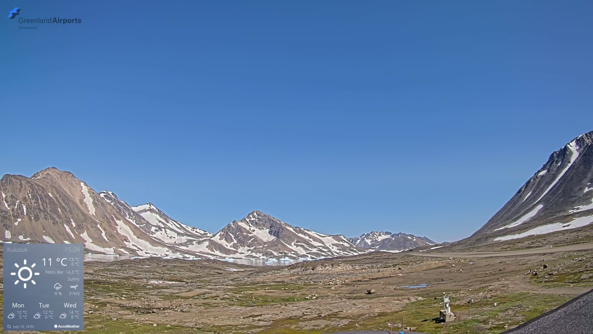 Kulusuk Airport East Towards View Live Cam  KUS / BGKK- Kulusuk, Sermersooq, Greenland, Denmark