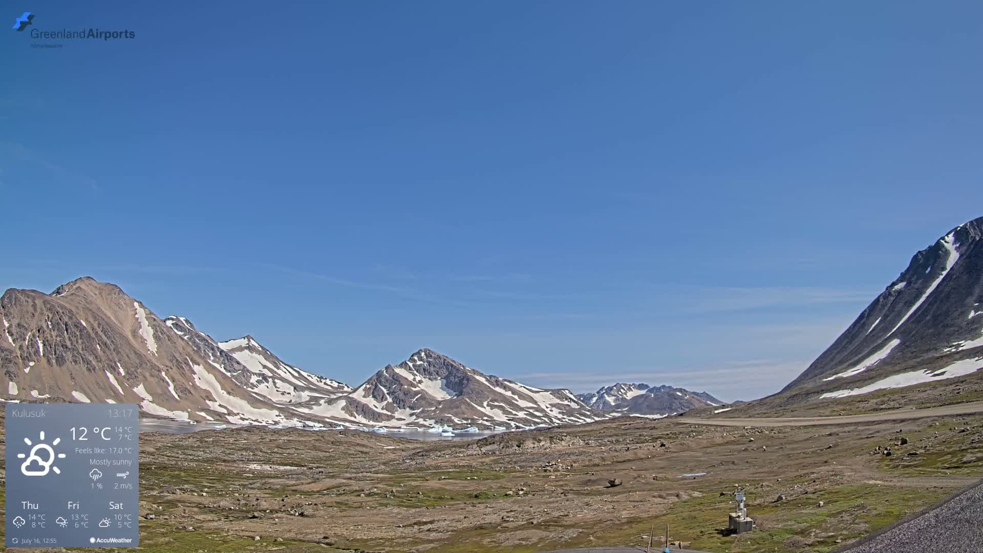 Kulusuk Airport East Towards View Live Cam  KUS / BGKK- Kulusuk, Sermersooq, Greenland, Denmark