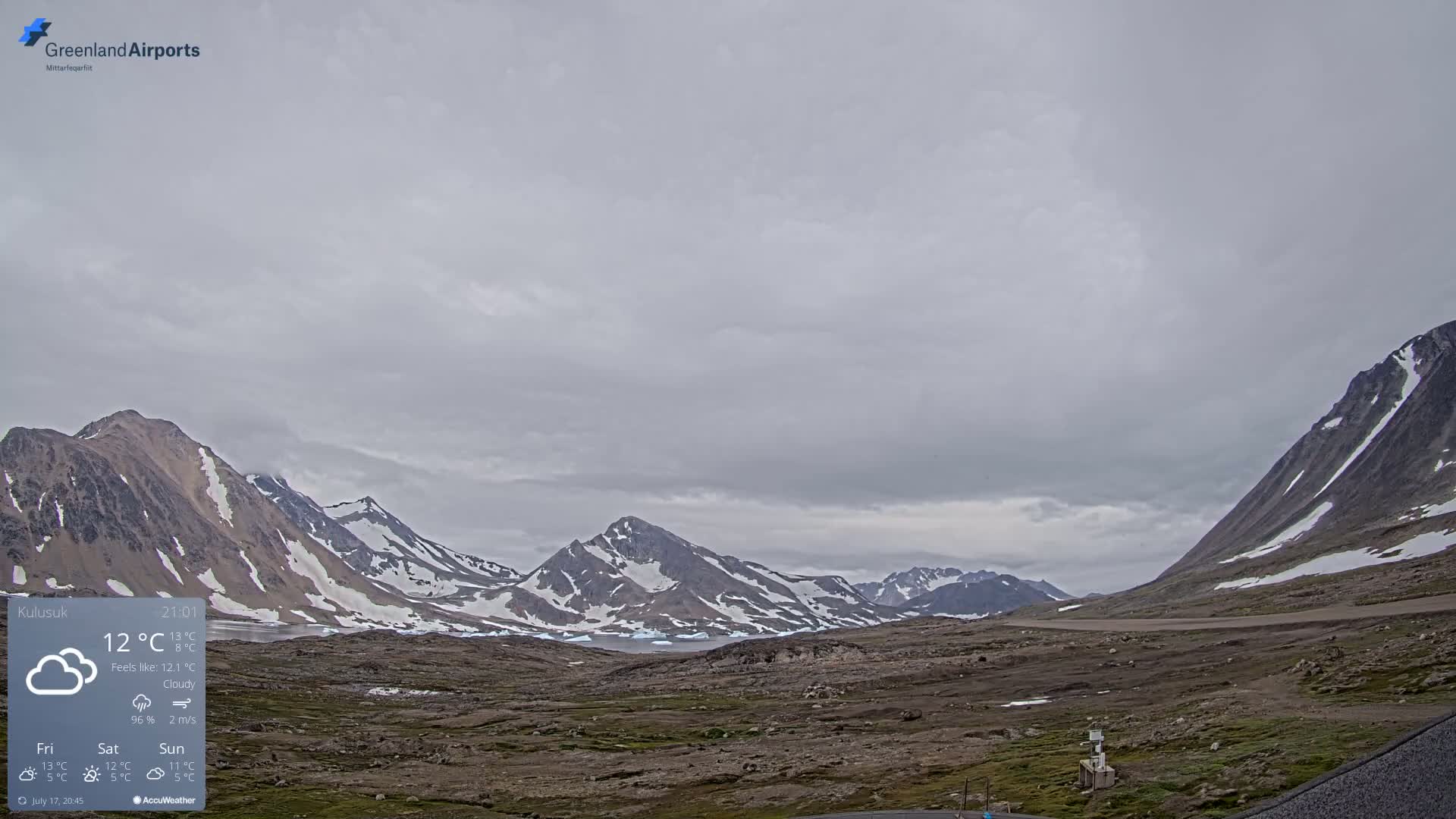 Kulusuk Airport East Towards View Live Cam  KUS / BGKK- Kulusuk, Sermersooq, Greenland, Denmark