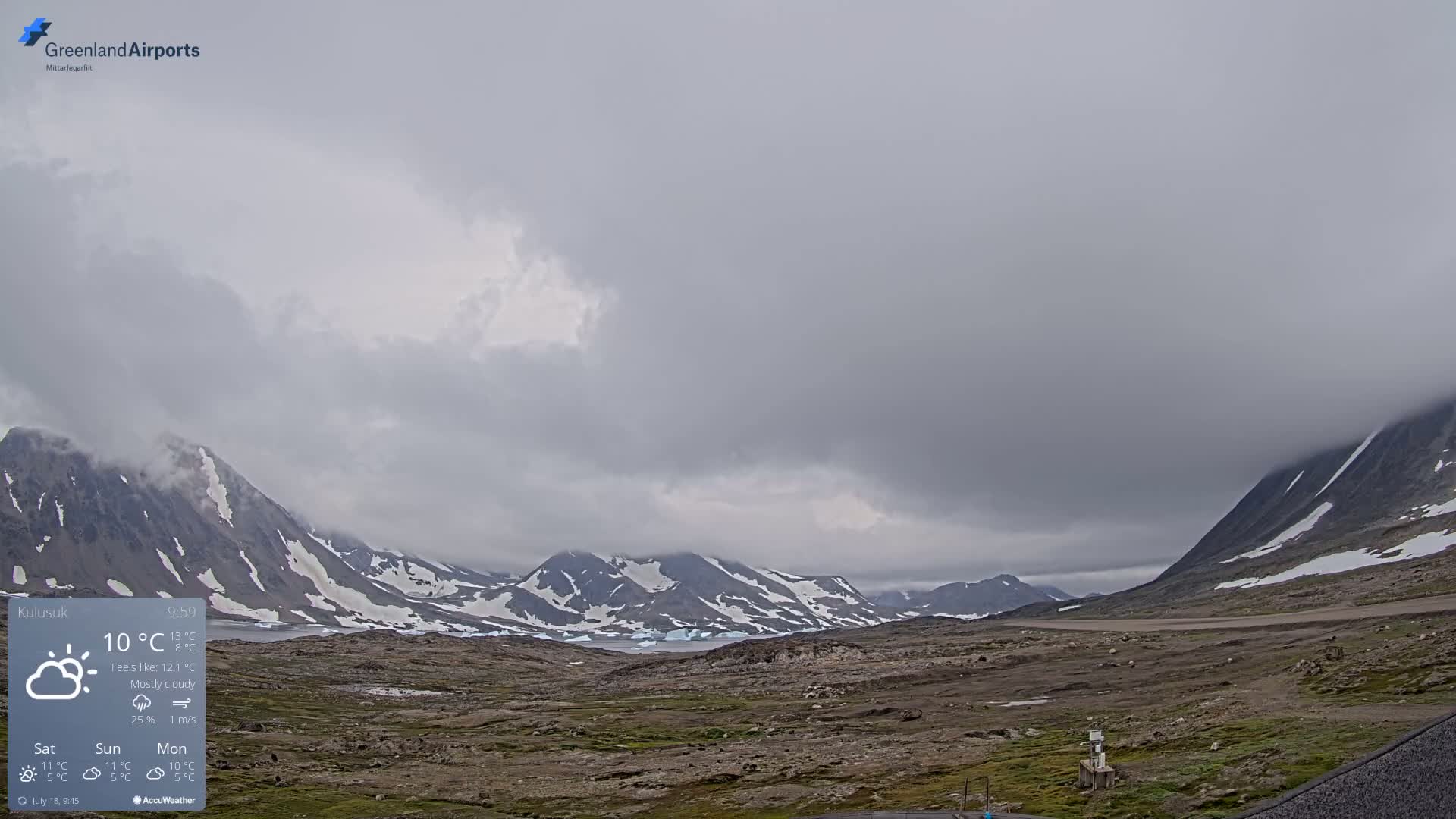 Kulusuk Airport East Towards View Live Cam  KUS / BGKK- Kulusuk, Sermersooq, Greenland, Denmark