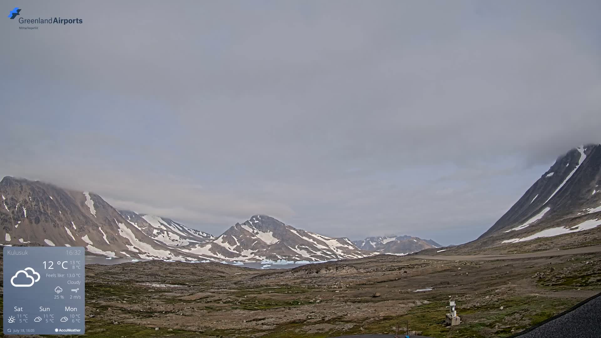 Kulusuk Airport East Towards View Live Cam  KUS / BGKK- Kulusuk, Sermersooq, Greenland, Denmark