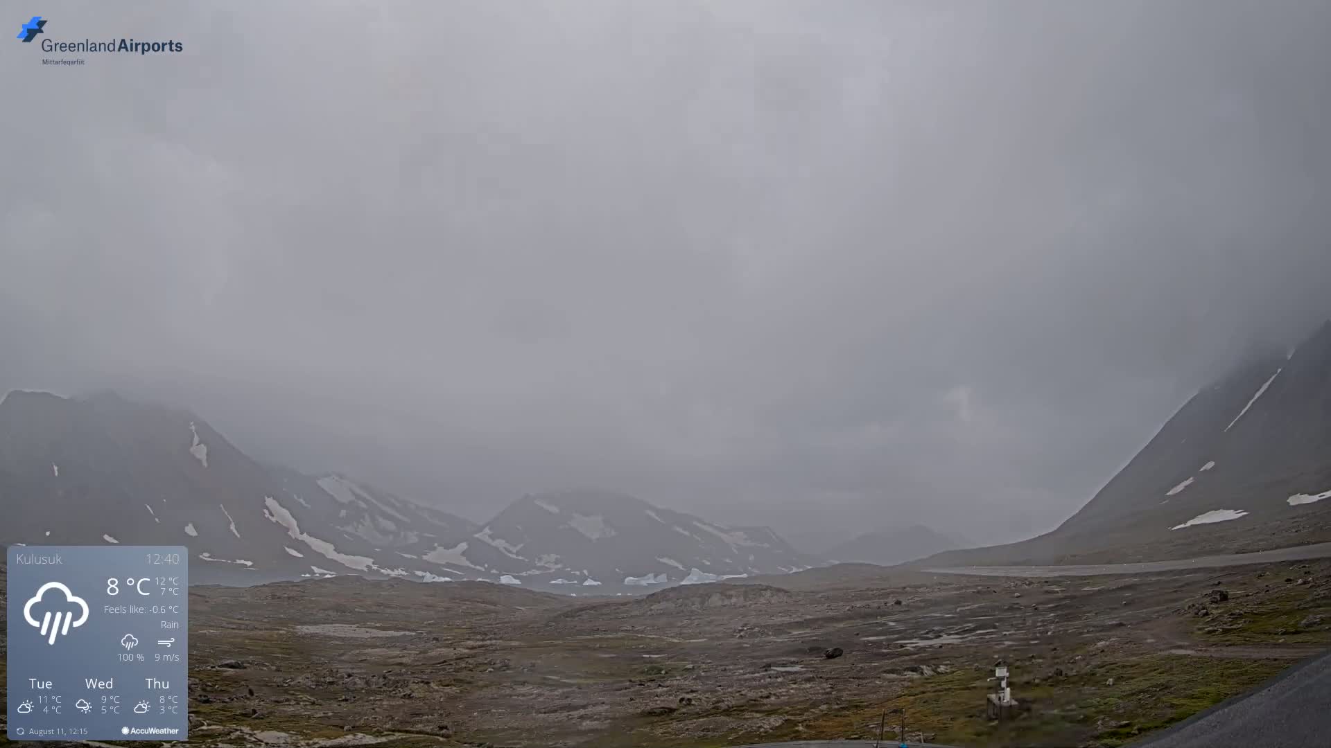 Kulusuk Airport East Towards View Live Cam  KUS / BGKK- Kulusuk, Sermersooq, Greenland, Denmark