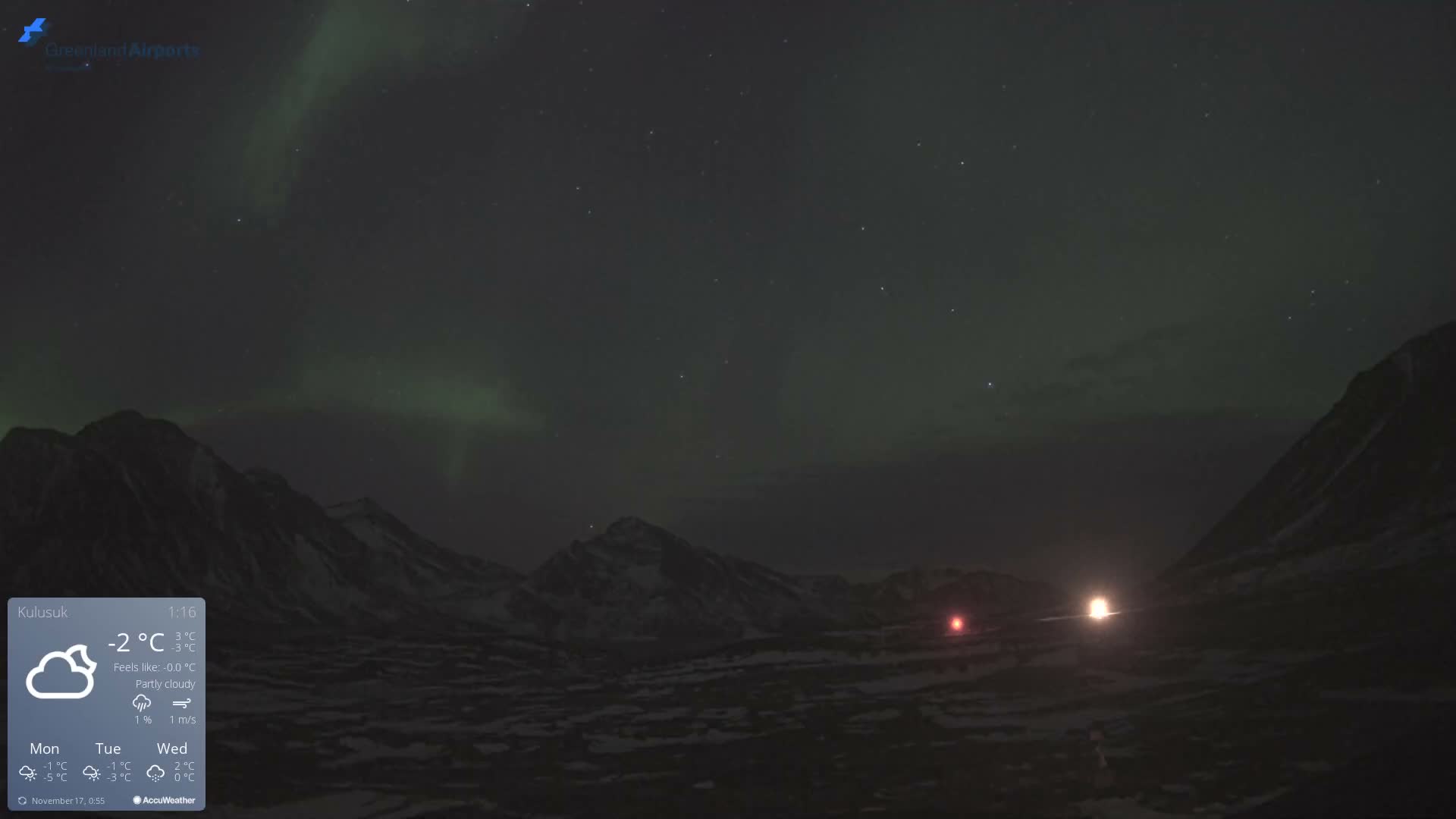 Kulusuk Airport East Towards View Live Cam  KUS / BGKK- Kulusuk, Sermersooq, Greenland, Denmark