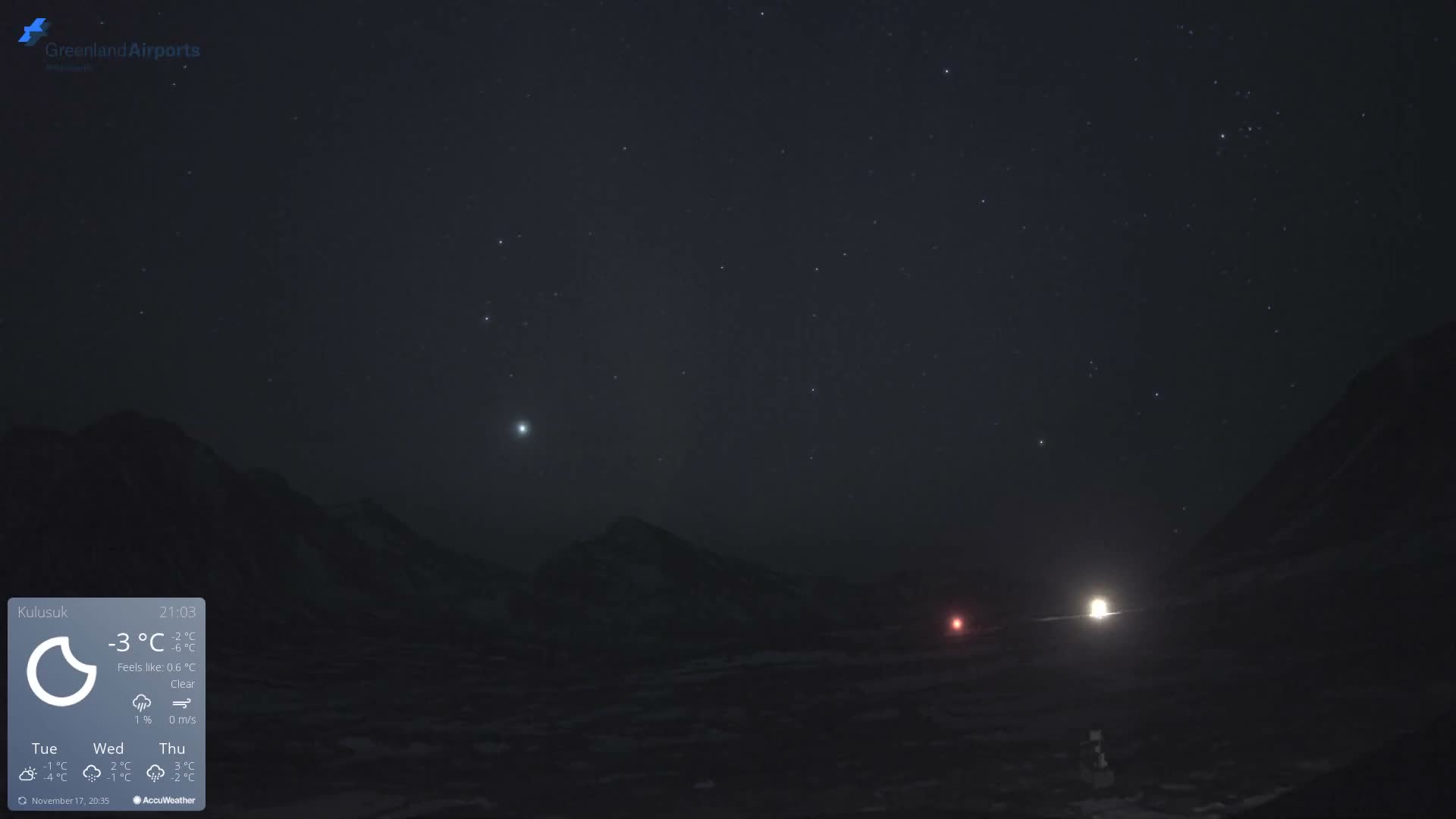 Kulusuk Airport East Towards View Live Cam  KUS / BGKK- Kulusuk, Sermersooq, Greenland, Denmark