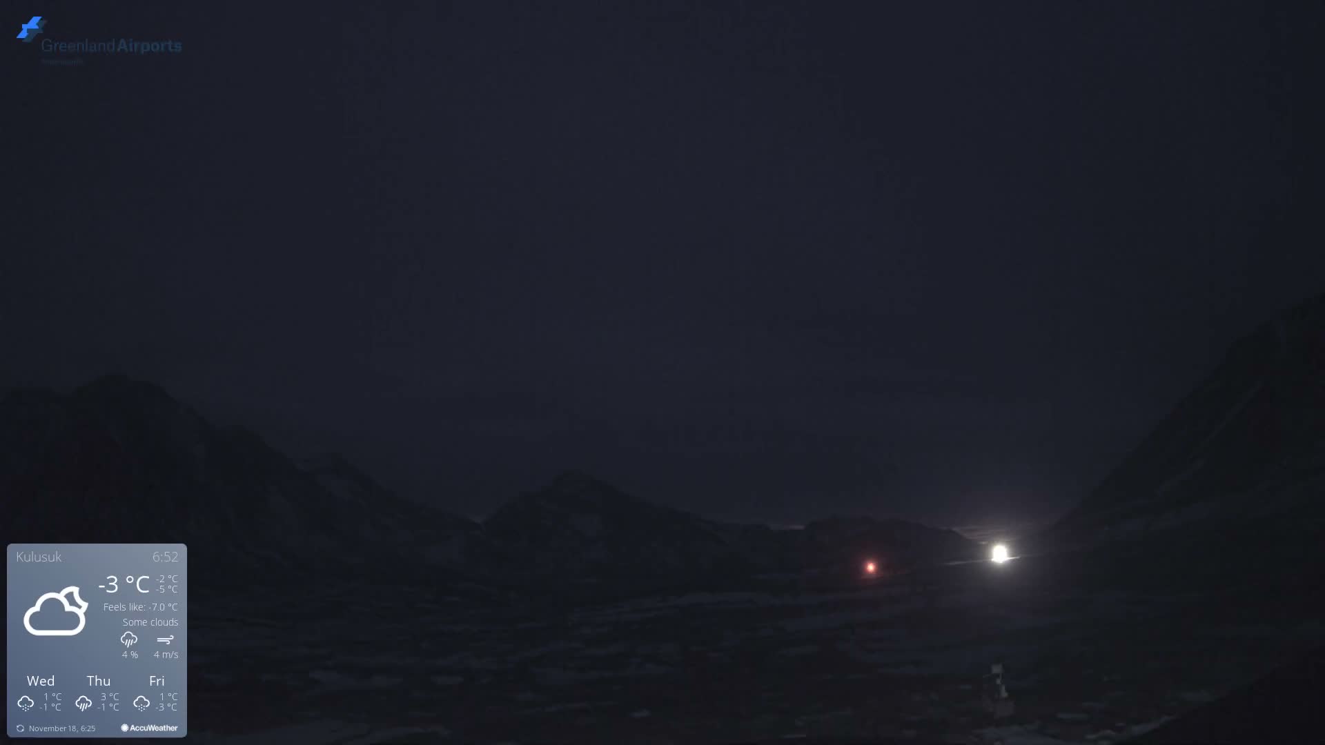 Kulusuk Airport East Towards View Live Cam  KUS / BGKK- Kulusuk, Sermersooq, Greenland, Denmark