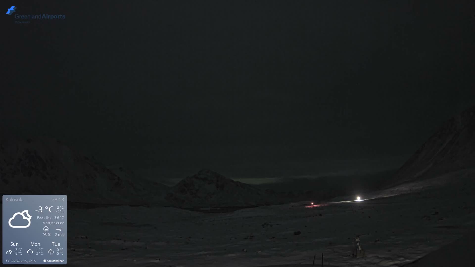 Kulusuk Airport East Towards View Live Cam  KUS / BGKK- Kulusuk, Sermersooq, Greenland, Denmark