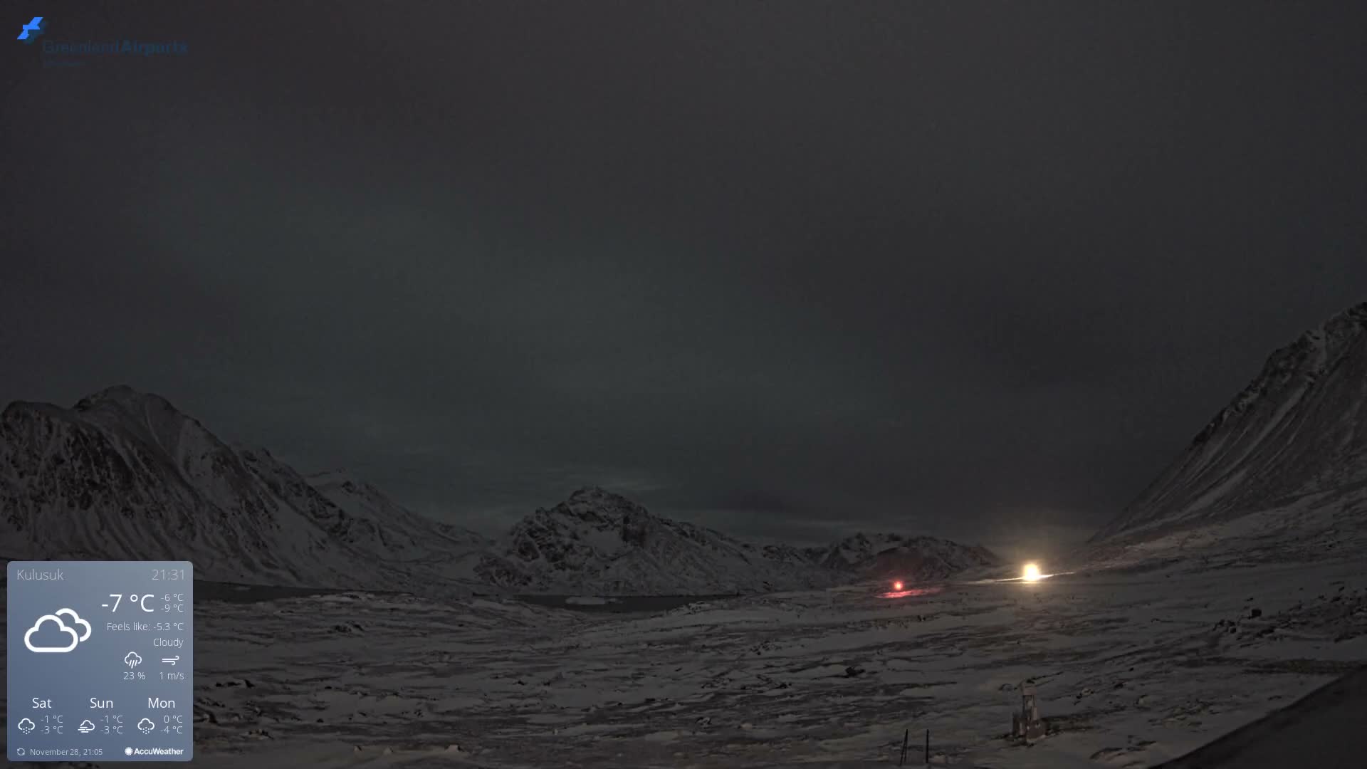 Kulusuk Airport East Towards View Live Cam  KUS / BGKK- Kulusuk, Sermersooq, Greenland, Denmark