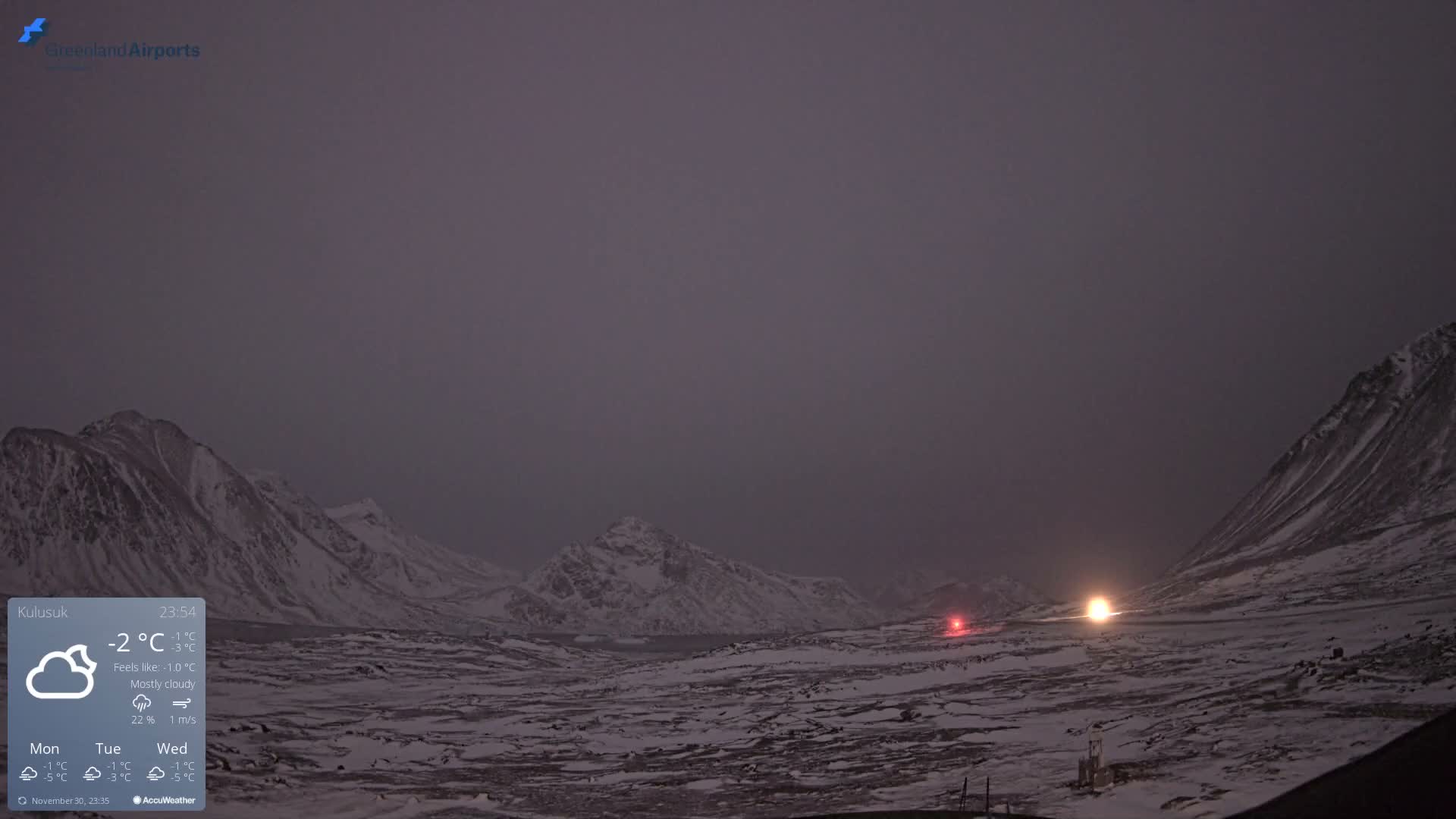 Kulusuk Airport East Towards View Live Cam  KUS / BGKK- Kulusuk, Sermersooq, Greenland, Denmark