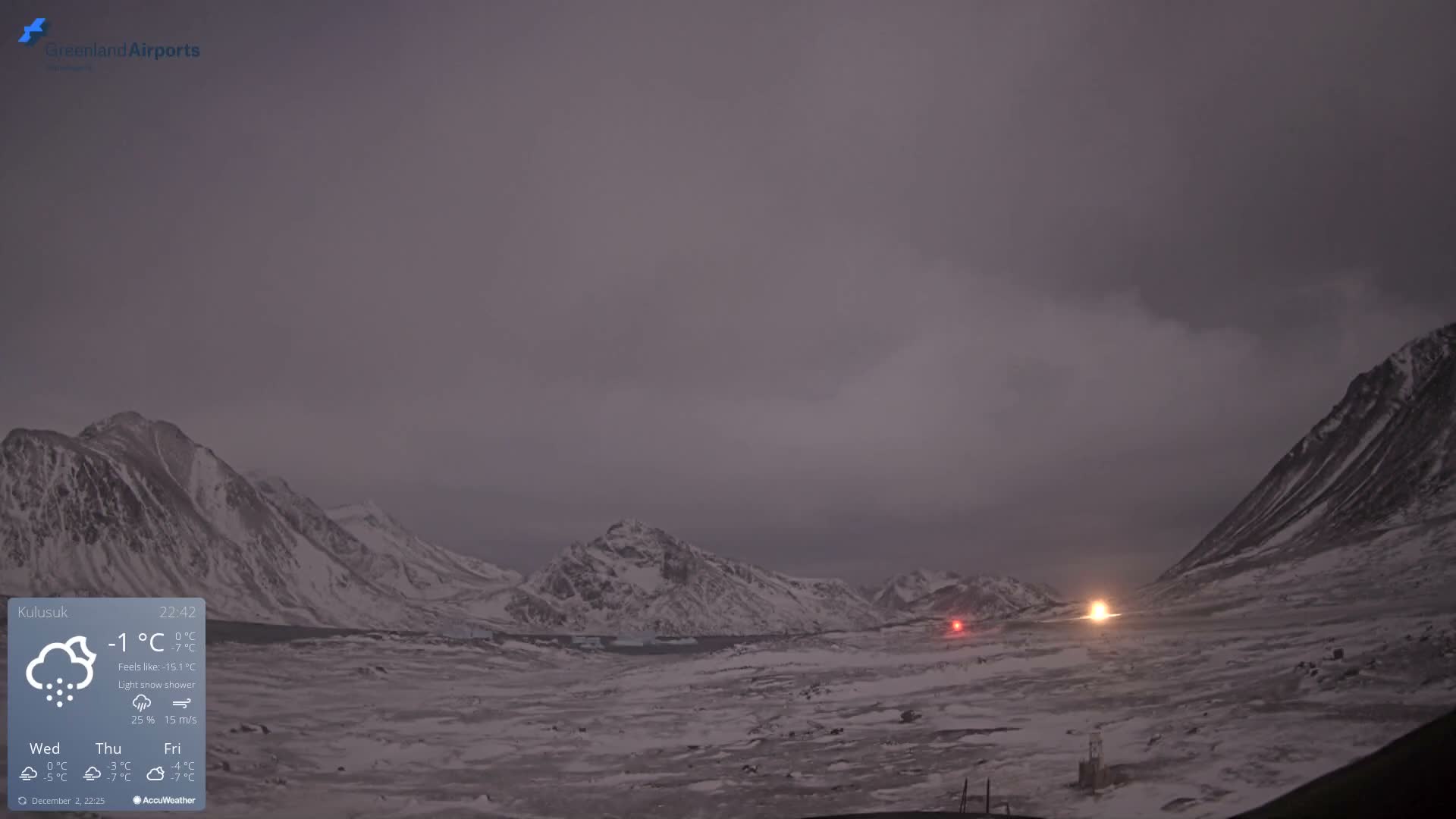 Kulusuk Airport East Towards View Live Cam  KUS / BGKK- Kulusuk, Sermersooq, Greenland, Denmark