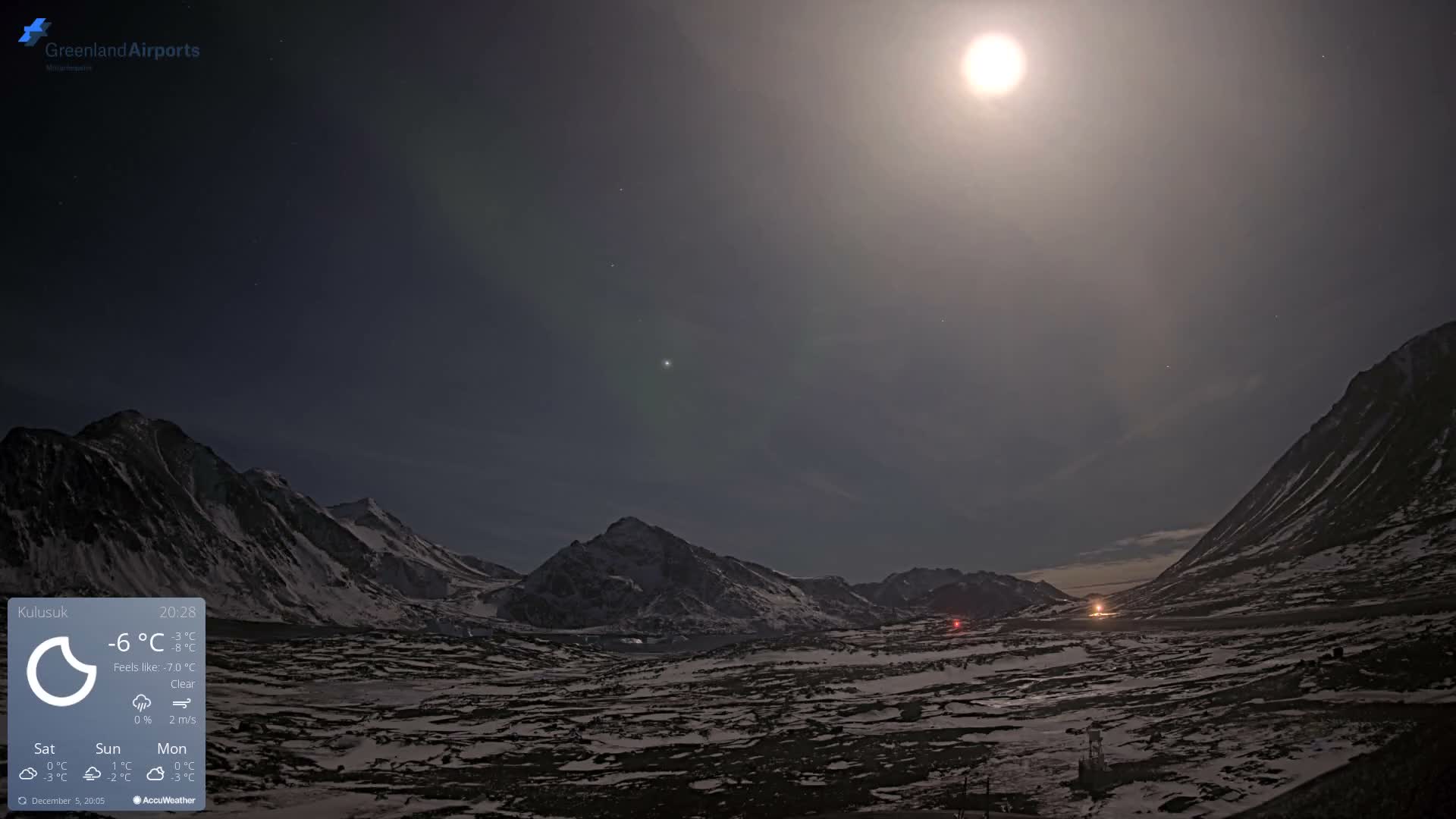 Kulusuk Airport East Towards View Live Cam  KUS / BGKK- Kulusuk, Sermersooq, Greenland, Denmark