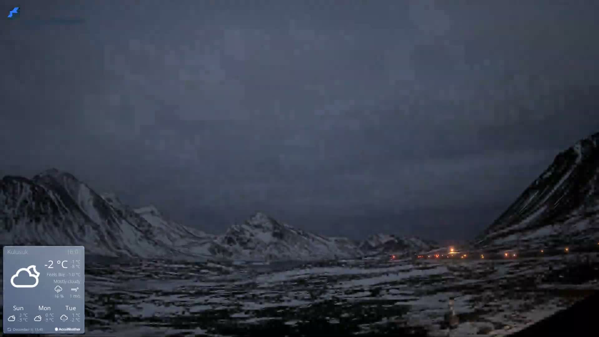 Kulusuk Airport East Towards View Live Cam  KUS / BGKK- Kulusuk, Sermersooq, Greenland, Denmark