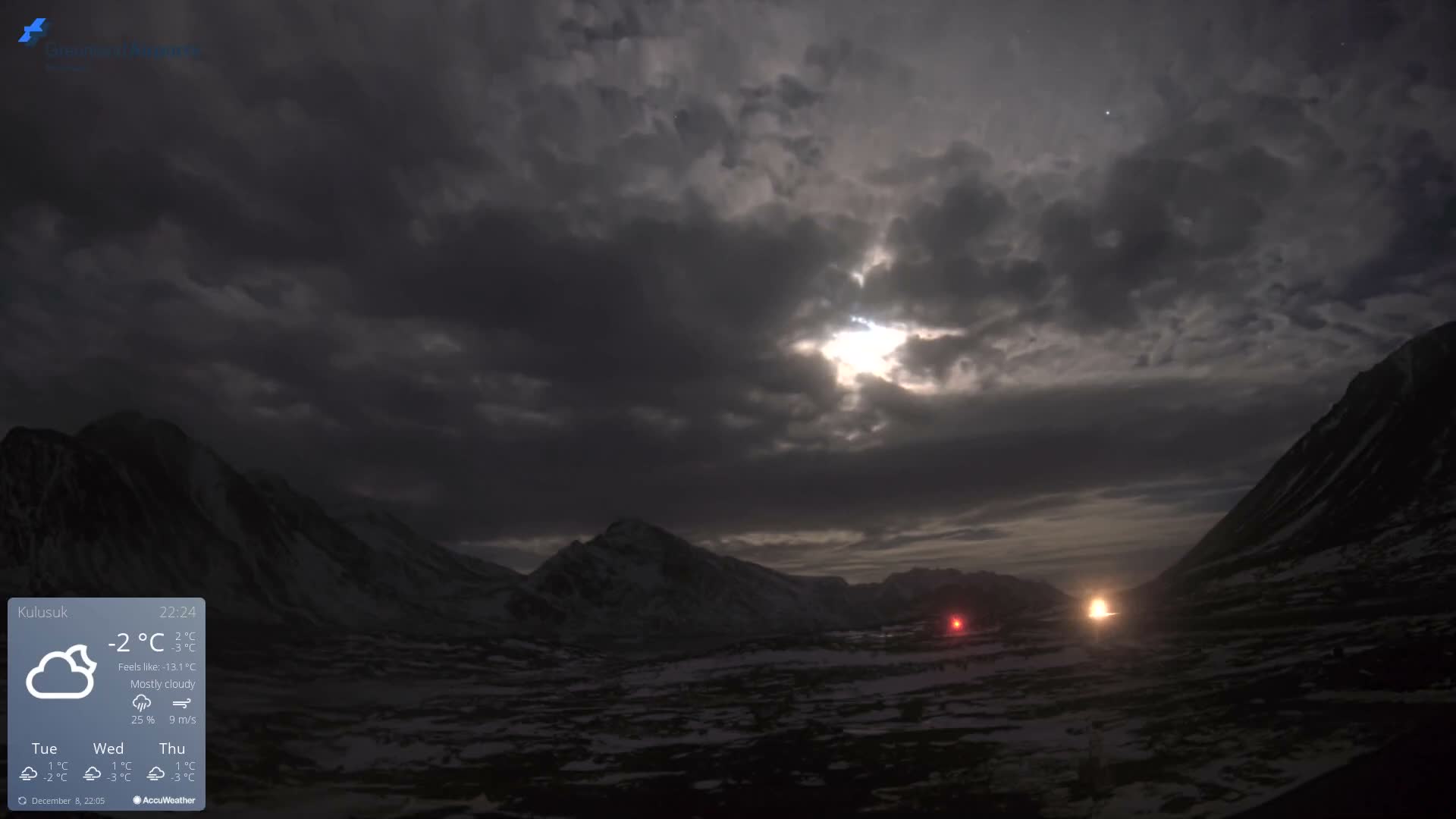 Kulusuk Airport East Towards View Live Cam  KUS / BGKK- Kulusuk, Sermersooq, Greenland, Denmark