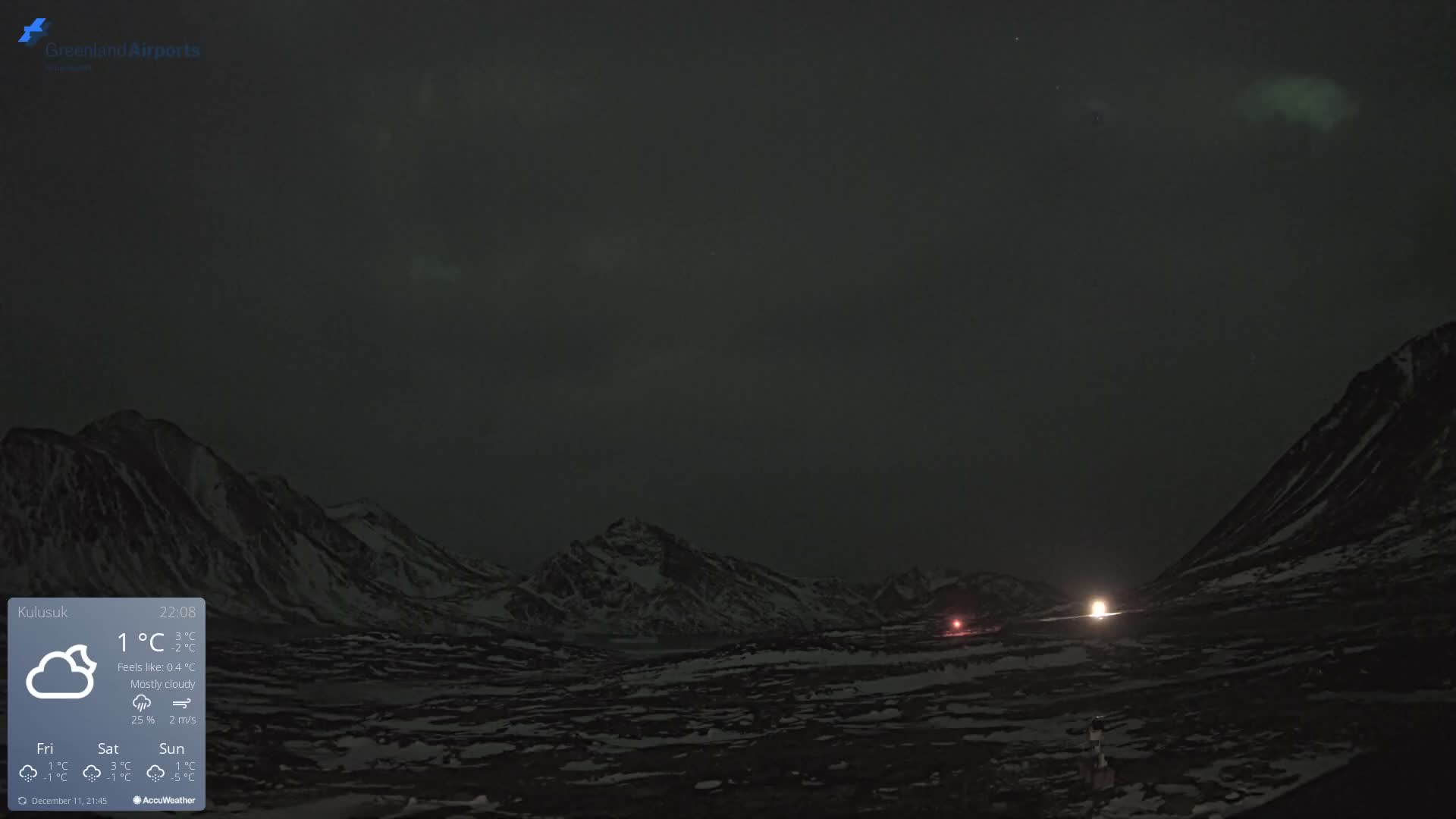 Kulusuk Airport East Towards View Live Cam  KUS / BGKK- Kulusuk, Sermersooq, Greenland, Denmark