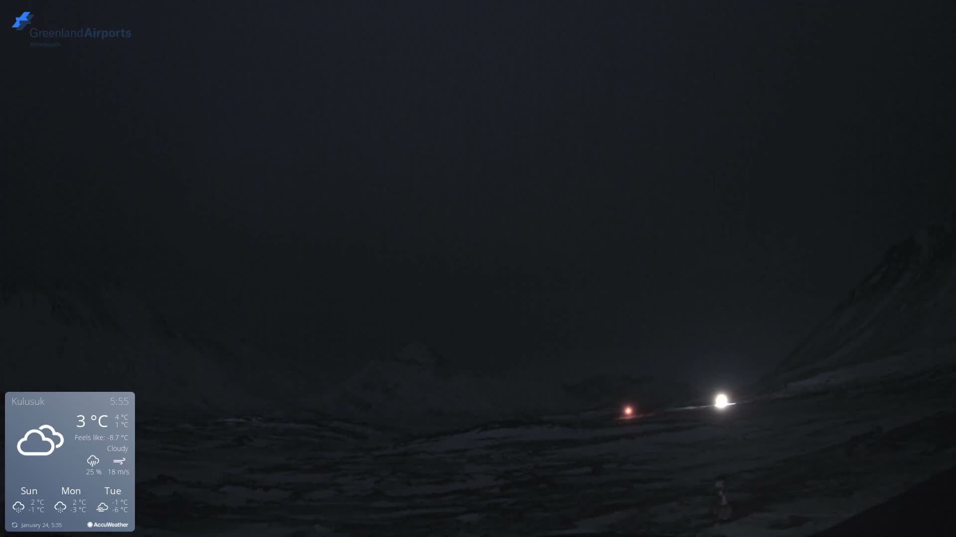 Kulusuk Airport East Towards View Live Cam  KUS / BGKK- Kulusuk, Sermersooq, Greenland, Denmark