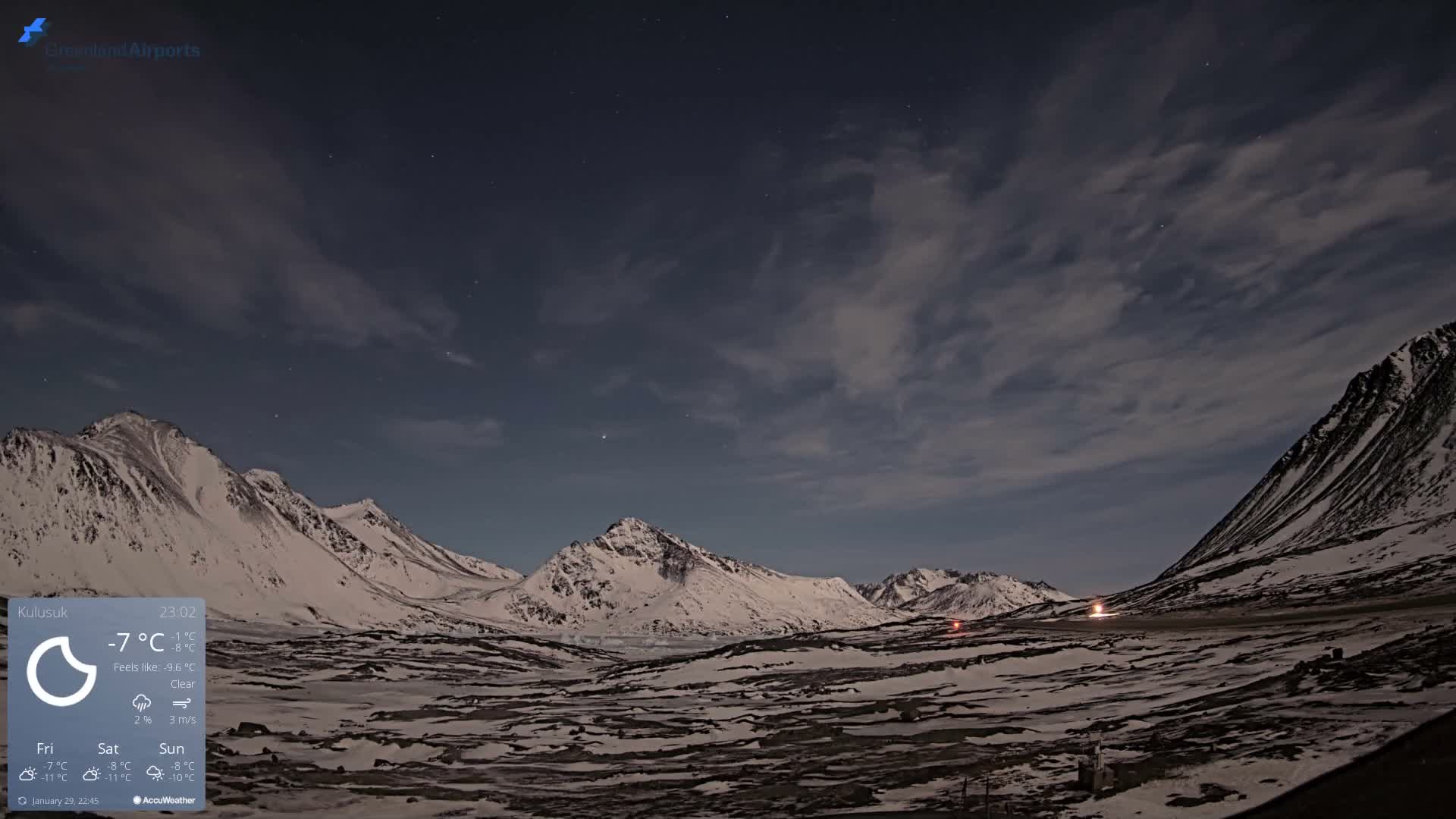 Kulusuk Airport East Towards View Live Cam  KUS / BGKK- Kulusuk, Sermersooq, Greenland, Denmark