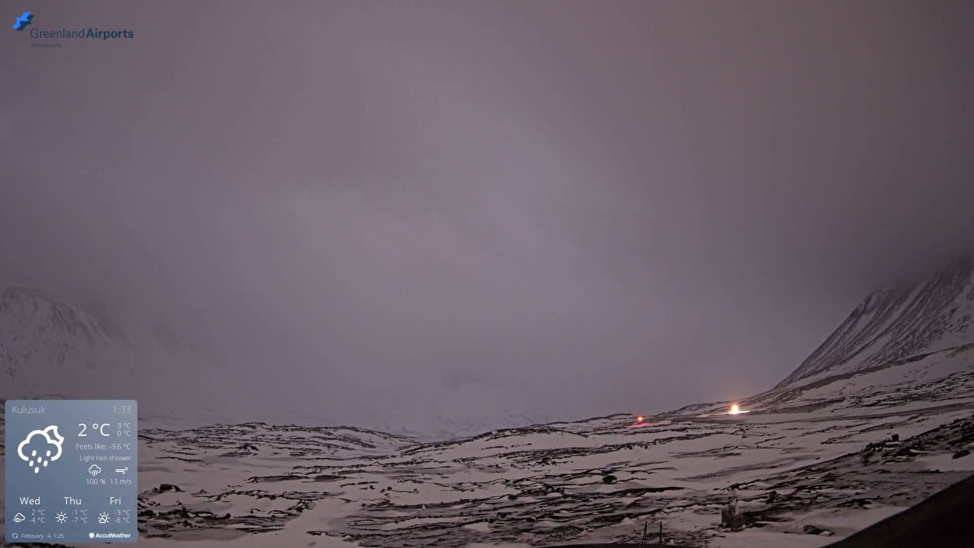 Kulusuk Airport East Towards View Live Cam  KUS / BGKK- Kulusuk, Sermersooq, Greenland, Denmark
