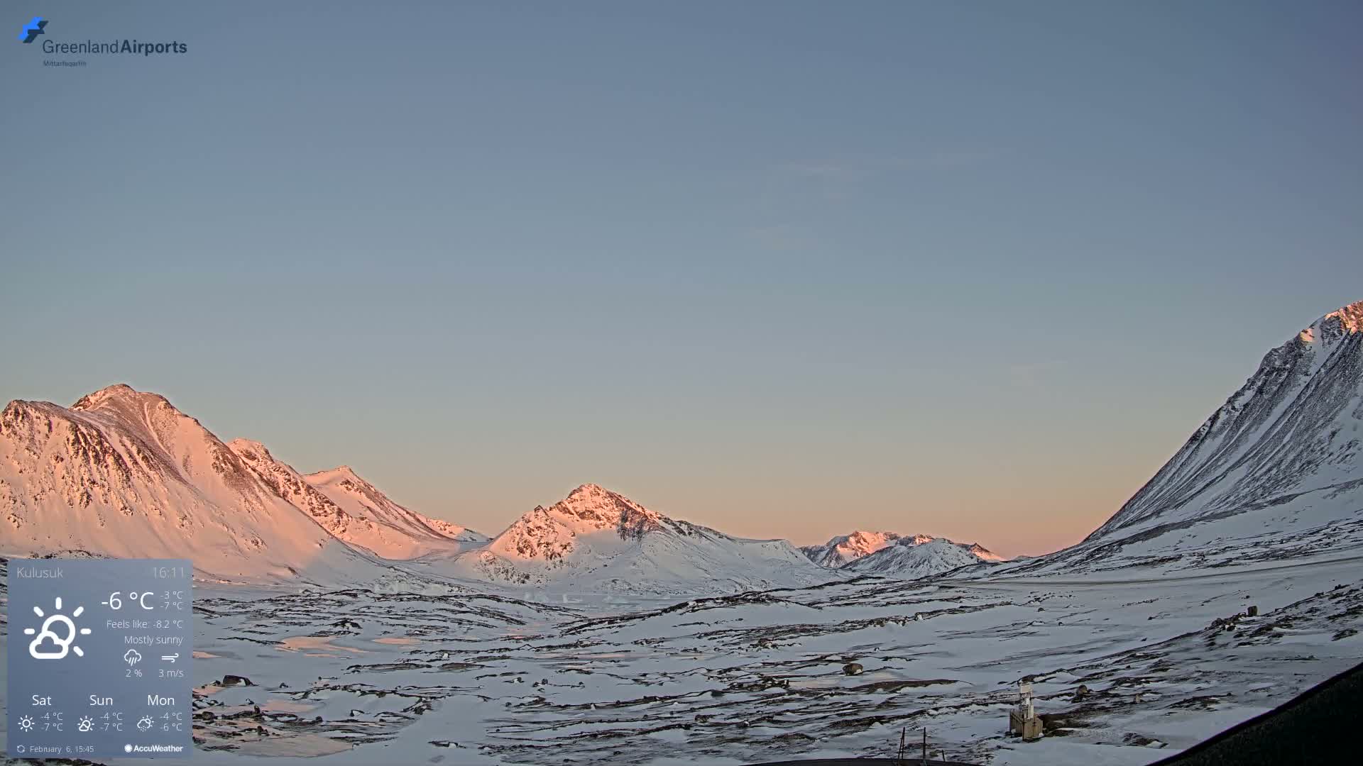 Kulusuk Airport East Towards View Live Cam  KUS / BGKK- Kulusuk, Sermersooq, Greenland, Denmark