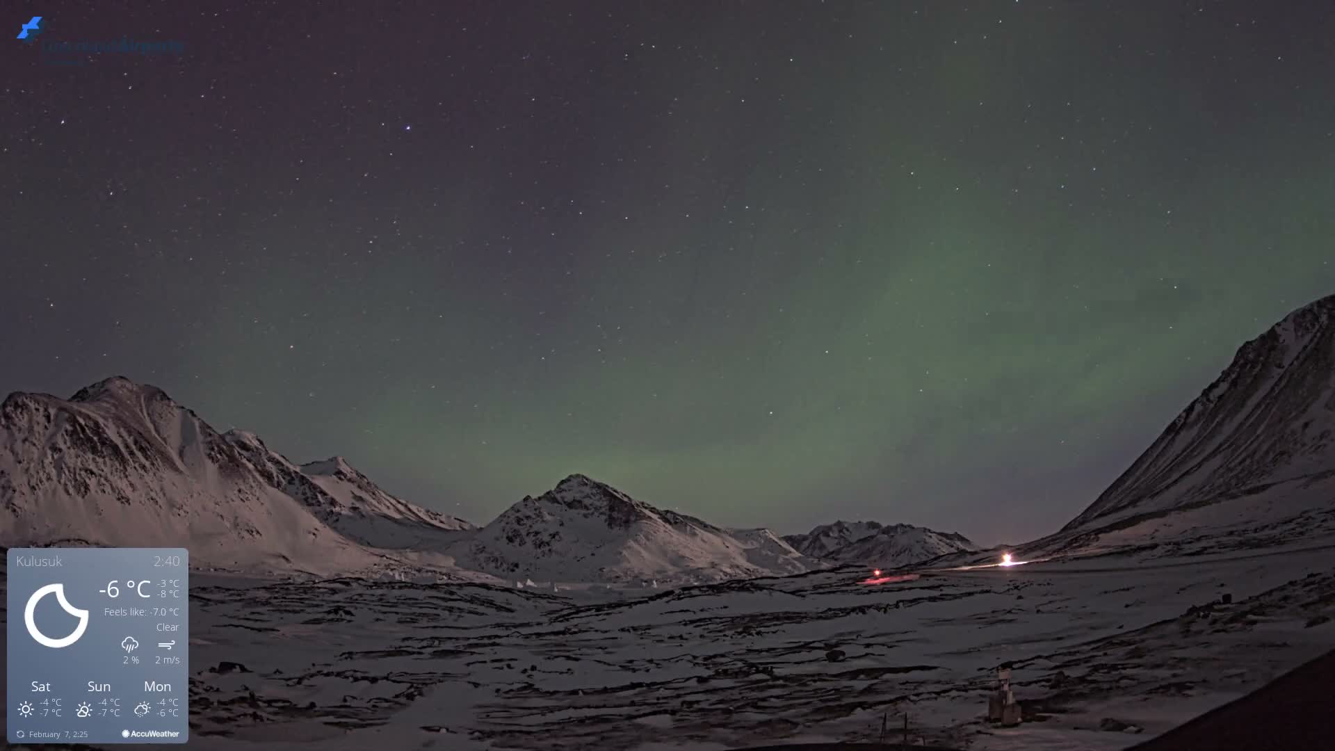 Kulusuk Airport East Towards View Live Cam  KUS / BGKK- Kulusuk, Sermersooq, Greenland, Denmark