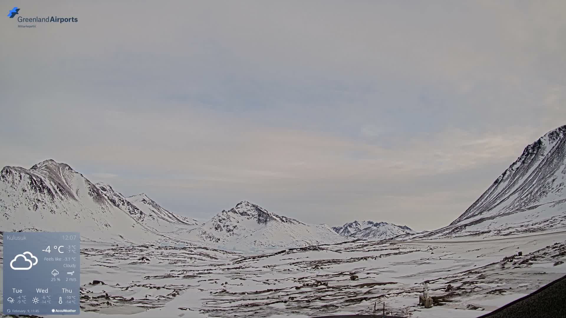 Kulusuk Airport East Towards View Live Cam  KUS / BGKK- Kulusuk, Sermersooq, Greenland, Denmark