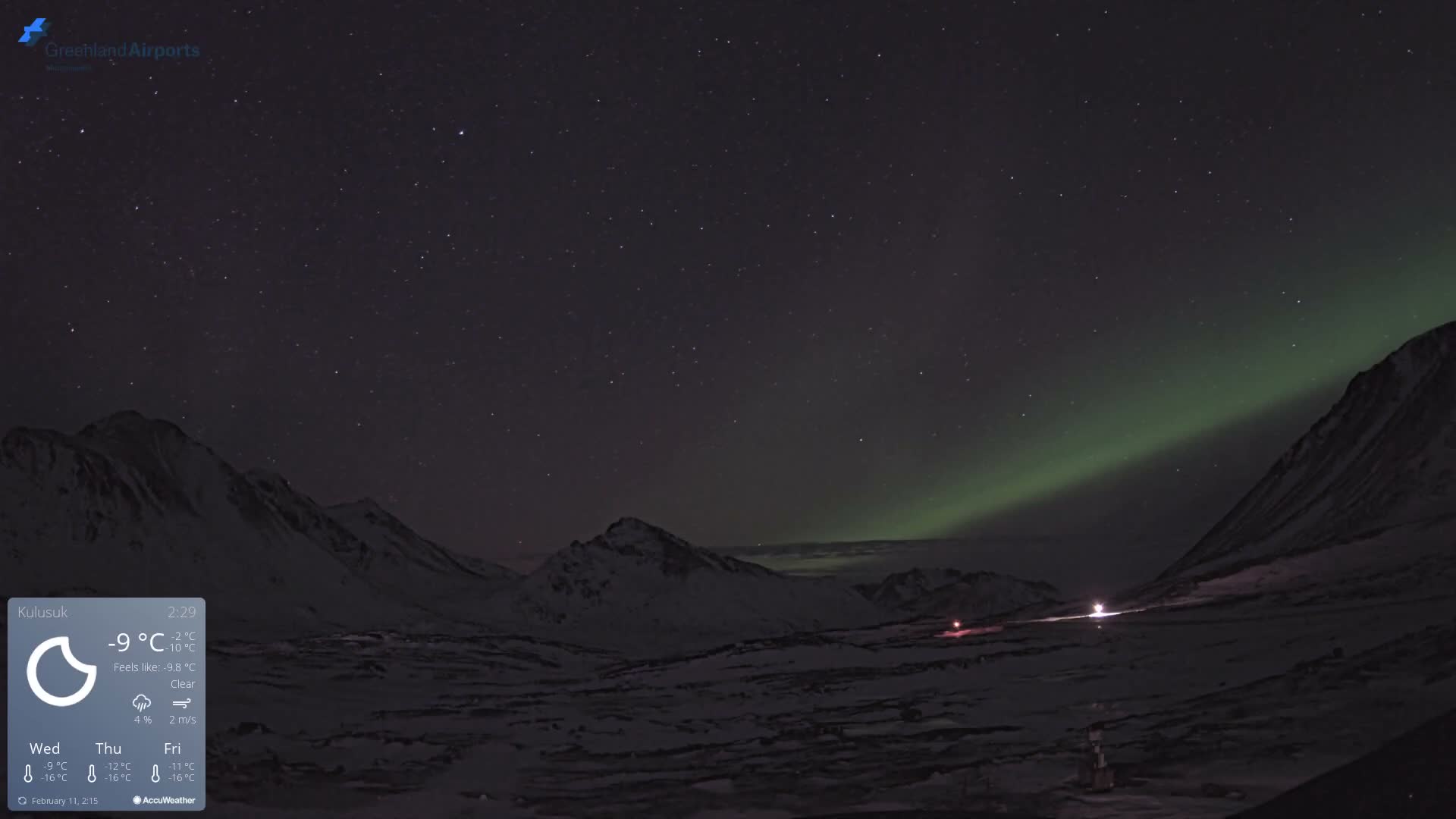 Kulusuk Airport East Towards View Live Cam  KUS / BGKK- Kulusuk, Sermersooq, Greenland, Denmark