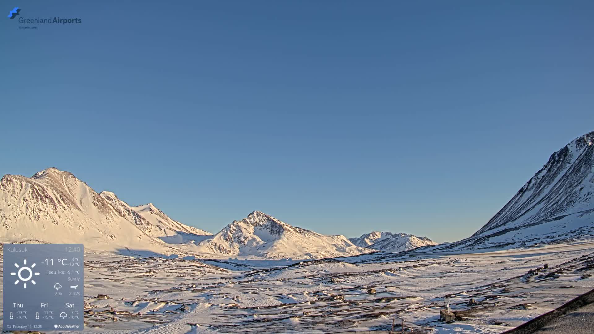 Kulusuk Airport East Towards View Live Cam  KUS / BGKK- Kulusuk, Sermersooq, Greenland, Denmark