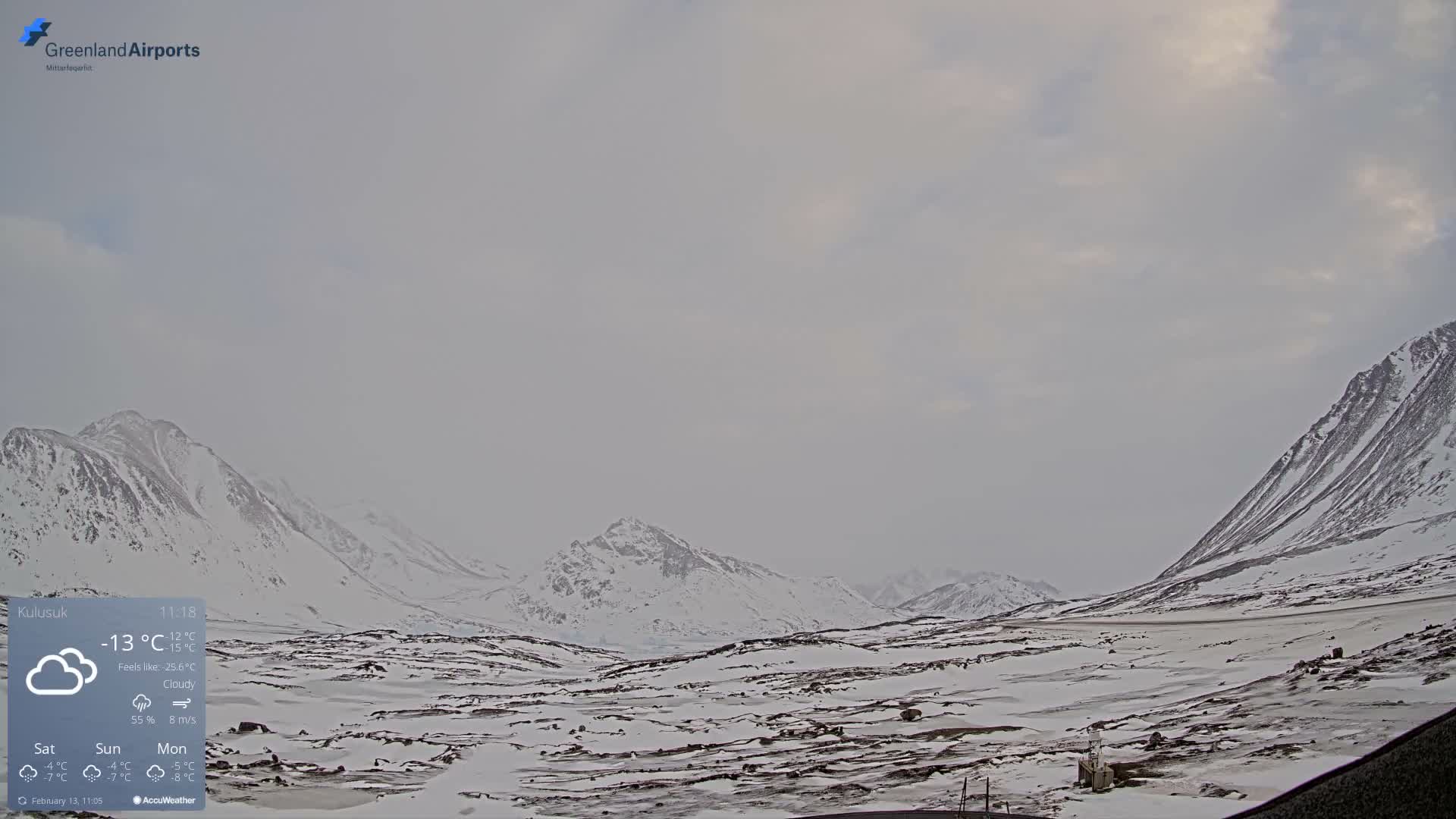 Kulusuk Airport East Towards View Live Cam  KUS / BGKK- Kulusuk, Sermersooq, Greenland, Denmark