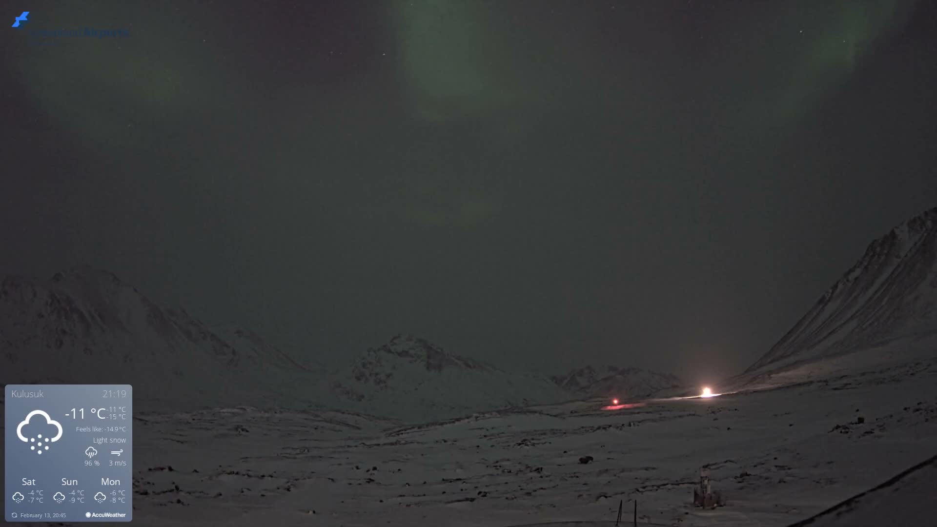 Kulusuk Airport East Towards View Live Cam  KUS / BGKK- Kulusuk, Sermersooq, Greenland, Denmark