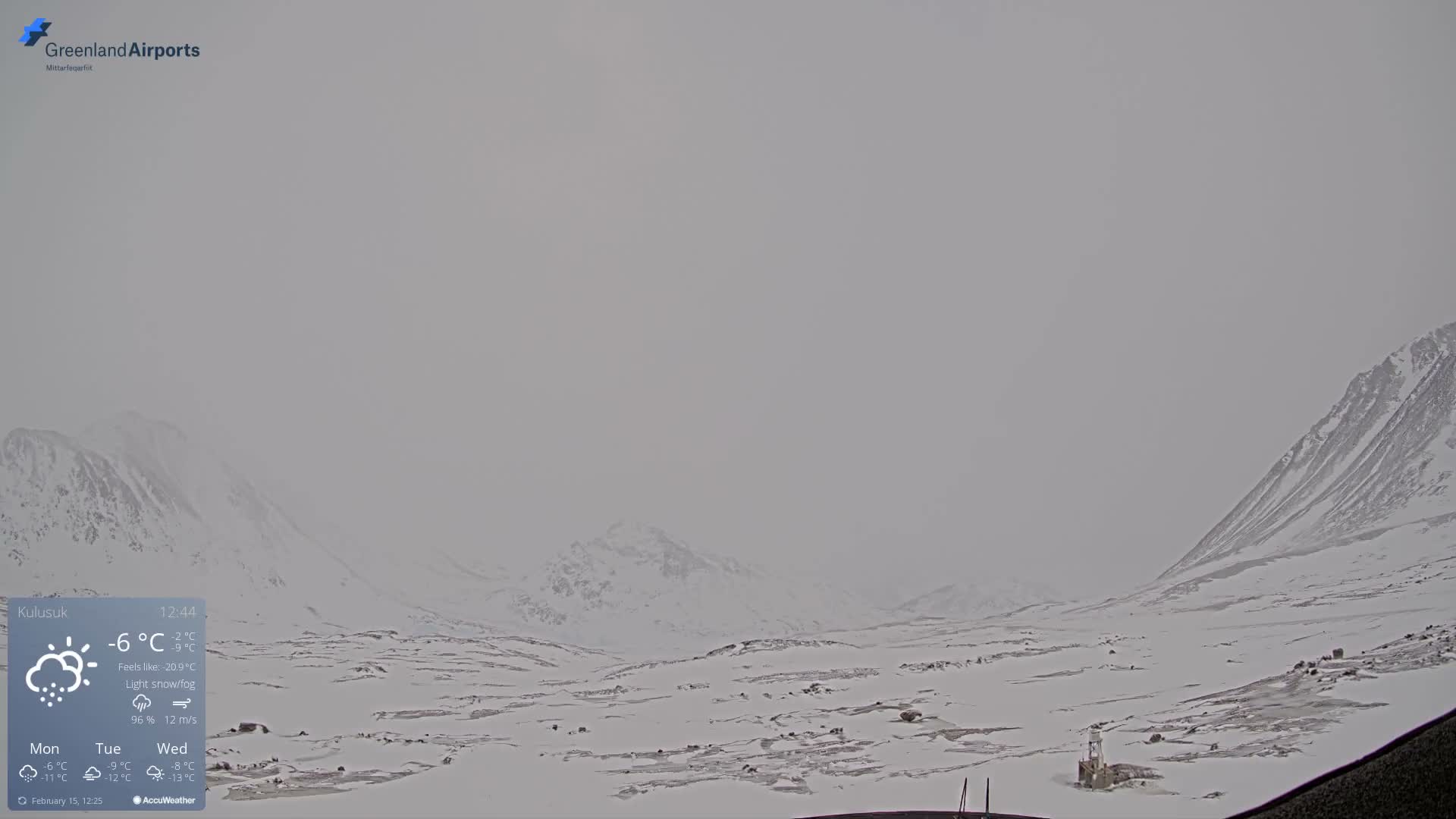 Kulusuk Airport East Towards View Live Cam  KUS / BGKK- Kulusuk, Sermersooq, Greenland, Denmark