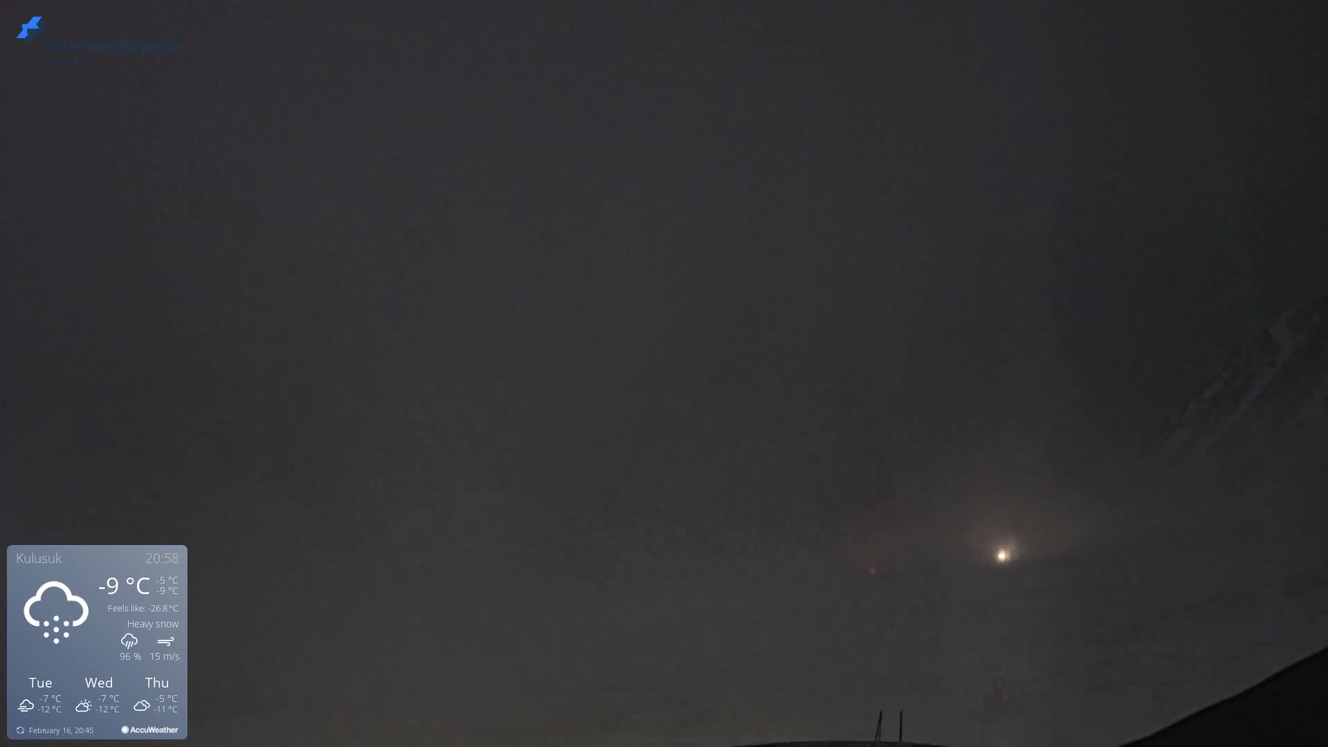 Kulusuk Airport East Towards View Live Cam  KUS / BGKK- Kulusuk, Sermersooq, Greenland, Denmark