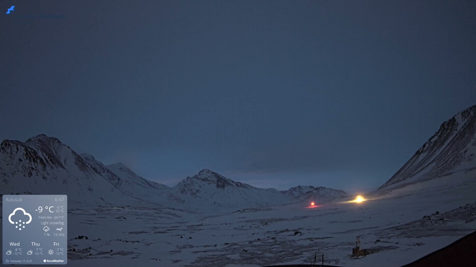 Kulusuk Airport East Towards View Live Cam  KUS / BGKK- Kulusuk, Sermersooq, Greenland, Denmark