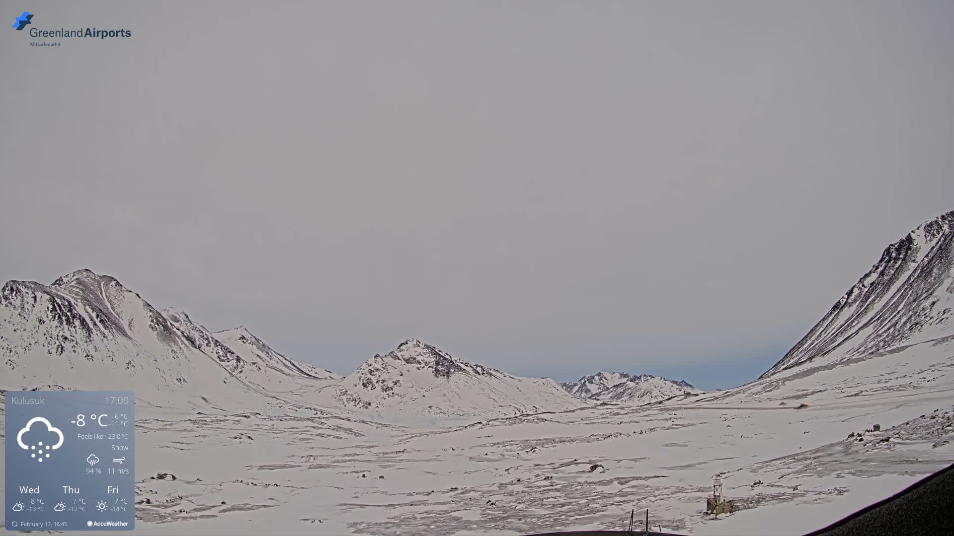 Kulusuk Airport East Towards View Live Cam  KUS / BGKK- Kulusuk, Sermersooq, Greenland, Denmark