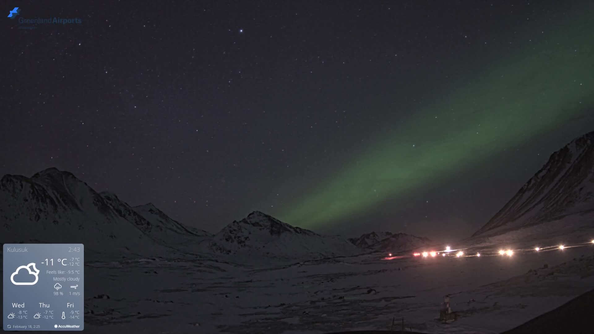 Kulusuk Airport East Towards View Live Cam  KUS / BGKK- Kulusuk, Sermersooq, Greenland, Denmark