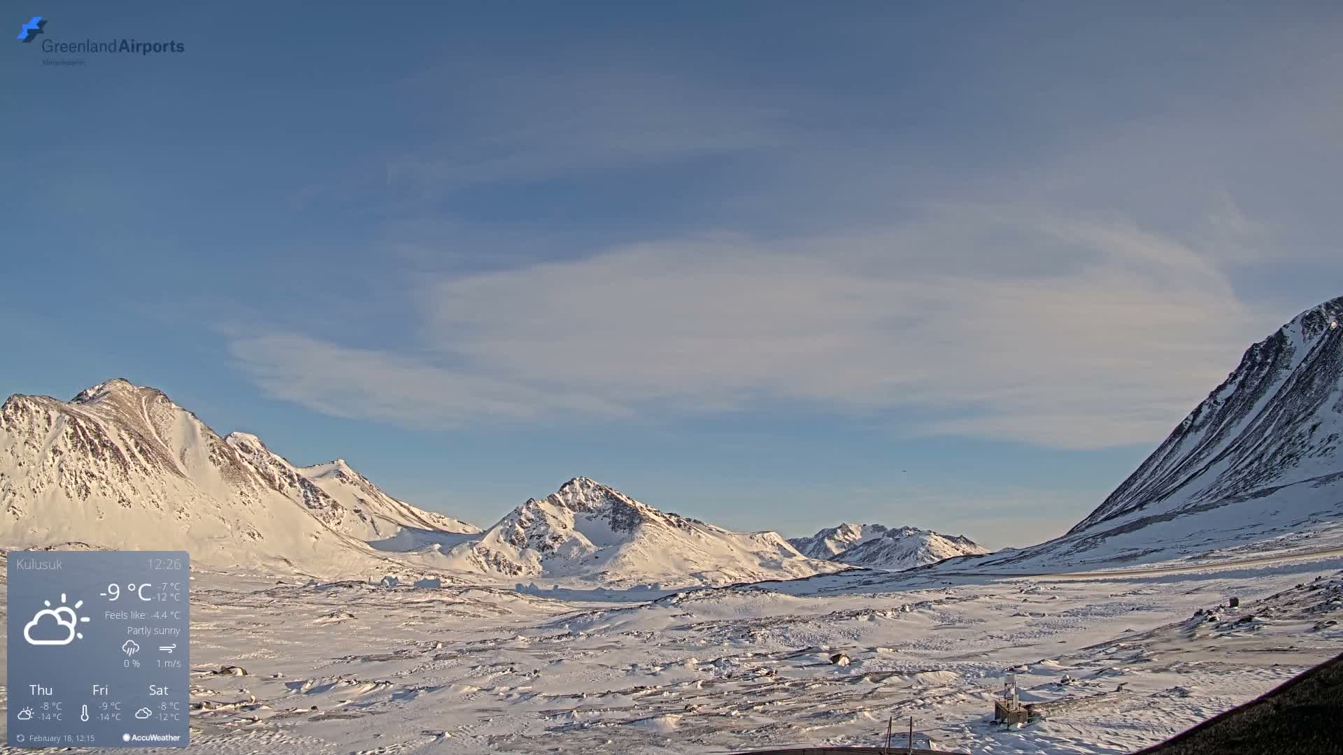 Kulusuk Airport East Towards View Live Cam  KUS / BGKK- Kulusuk, Sermersooq, Greenland, Denmark