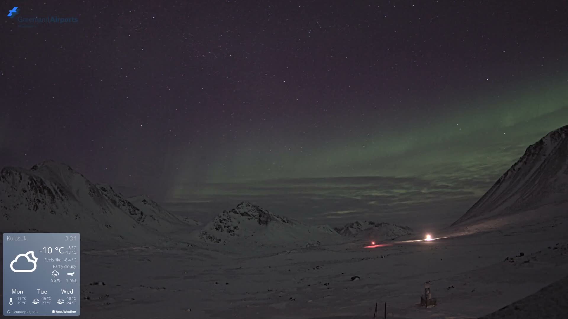 Kulusuk Airport East Towards View Live Cam  KUS / BGKK- Kulusuk, Sermersooq, Greenland, Denmark