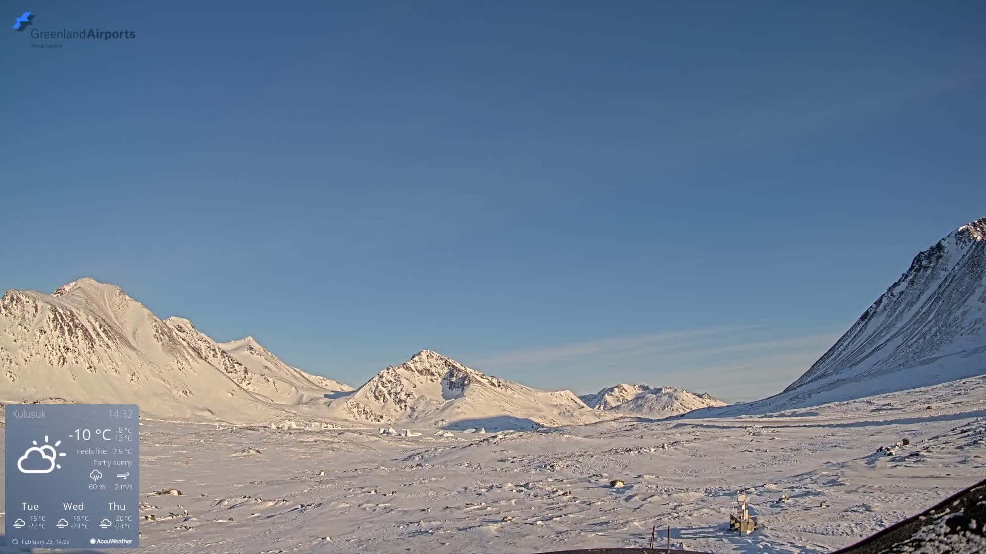 Kulusuk Airport East Towards View Live Cam  KUS / BGKK- Kulusuk, Sermersooq, Greenland, Denmark