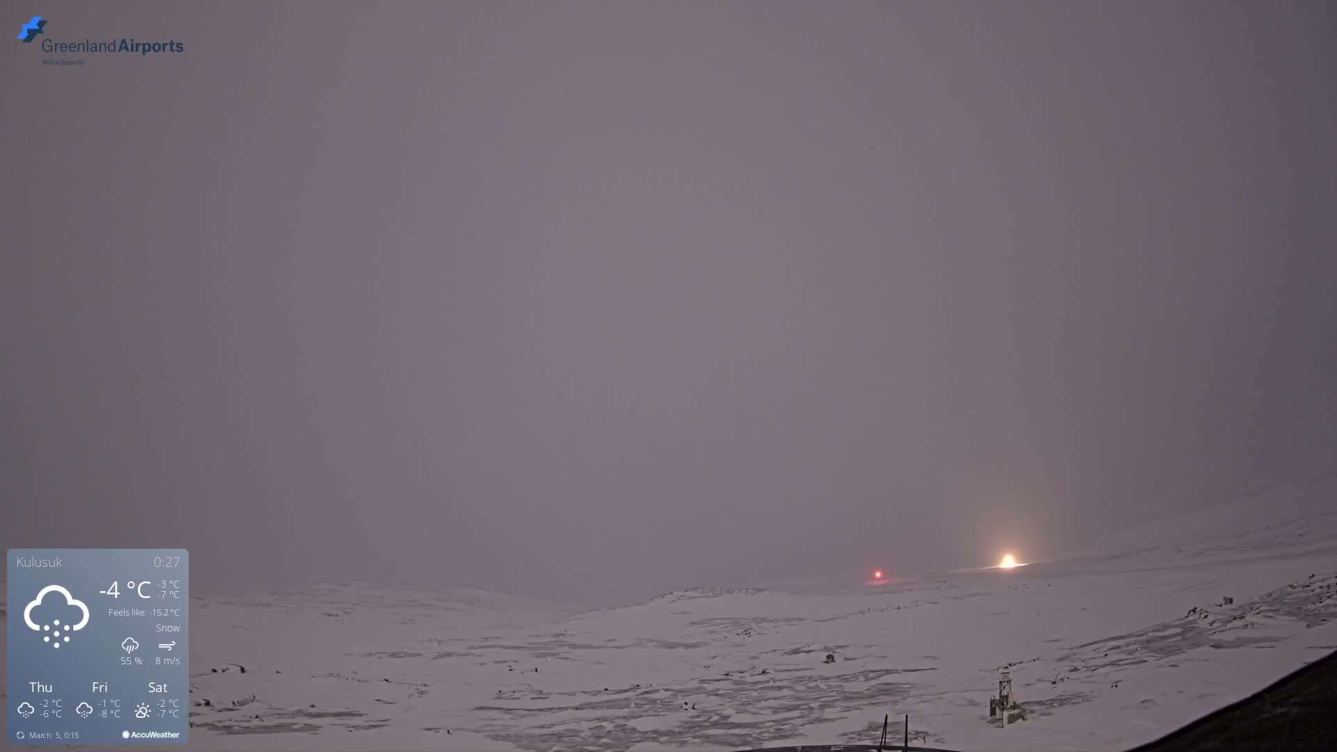 Kulusuk Airport East Towards View Live Cam  KUS / BGKK- Kulusuk, Sermersooq, Greenland, Denmark