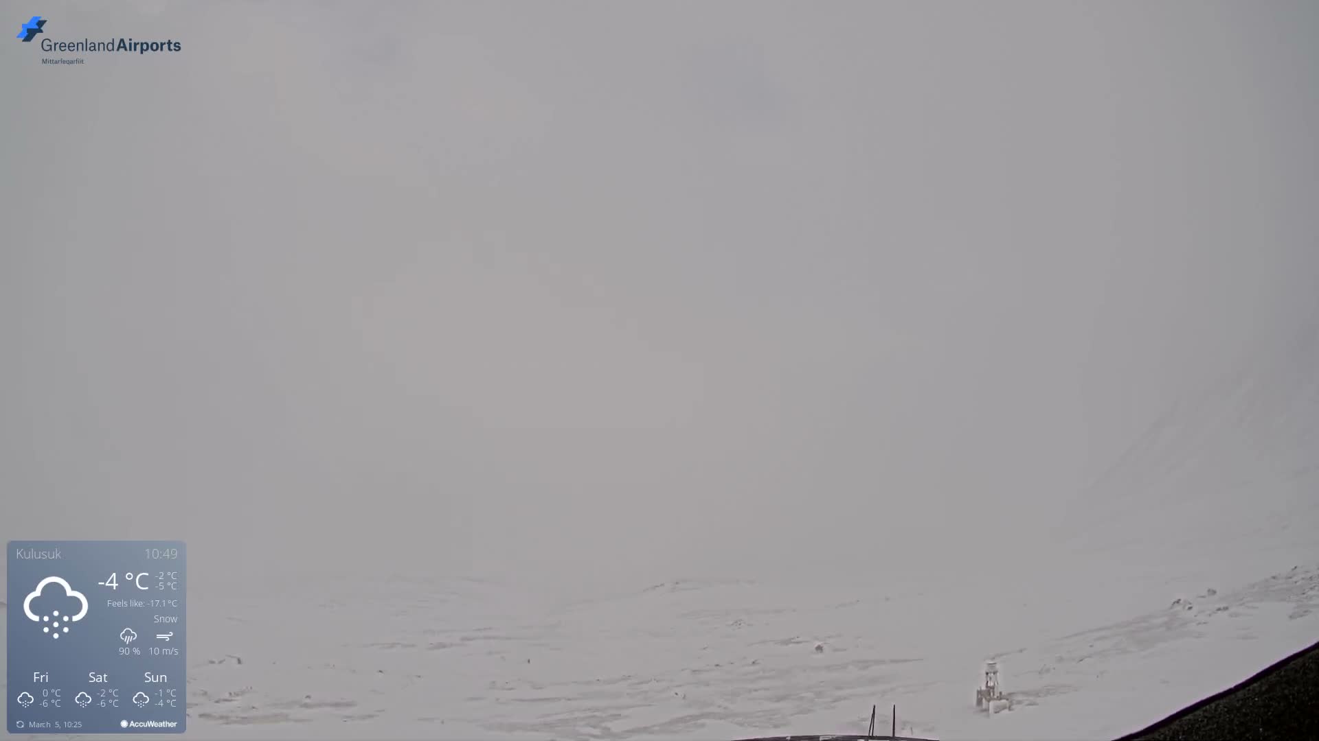 Kulusuk Airport East Towards View Live Cam  KUS / BGKK- Kulusuk, Sermersooq, Greenland, Denmark