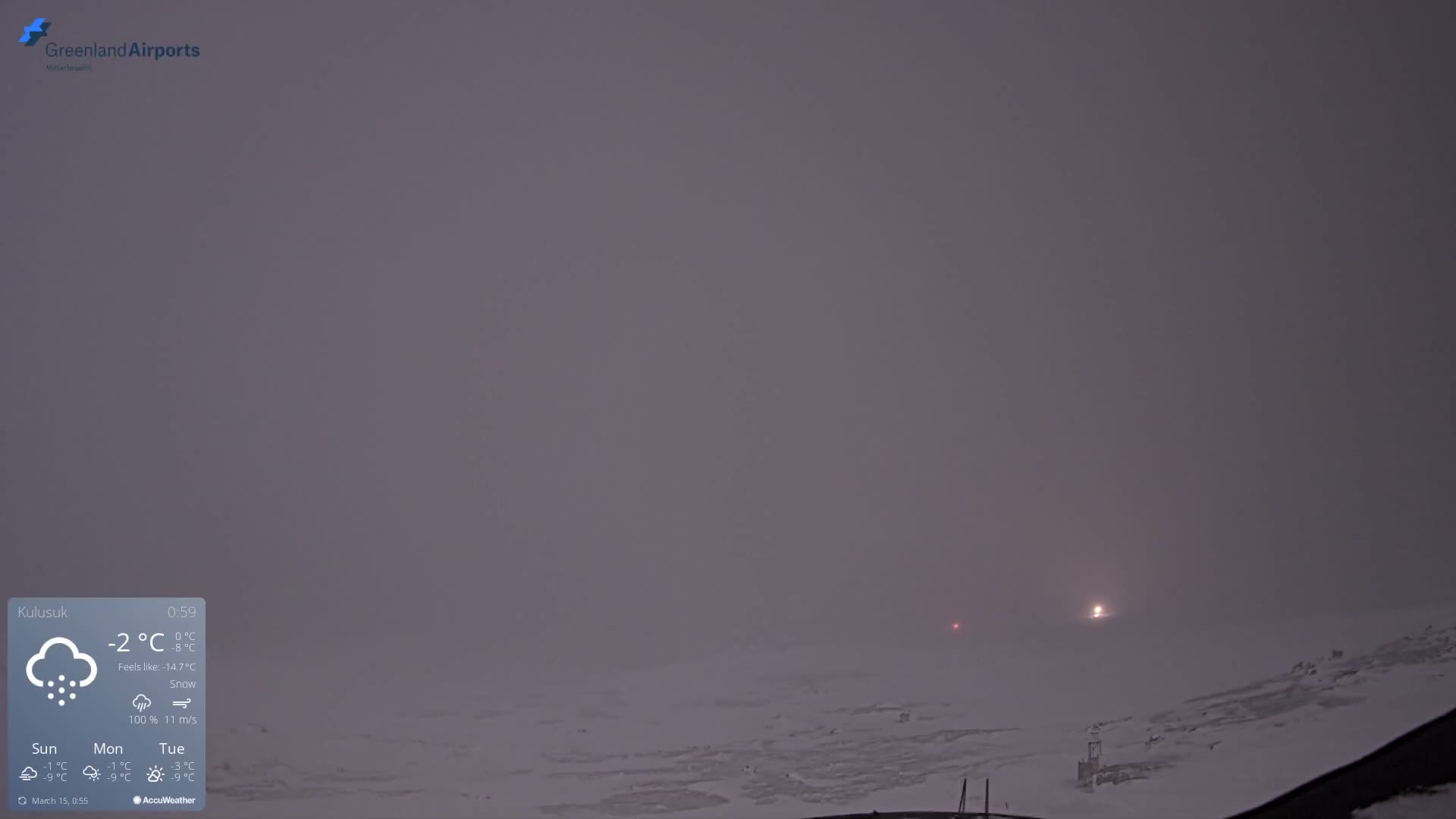 Kulusuk Airport East Towards View Live Cam  KUS / BGKK- Kulusuk, Sermersooq, Greenland, Denmark