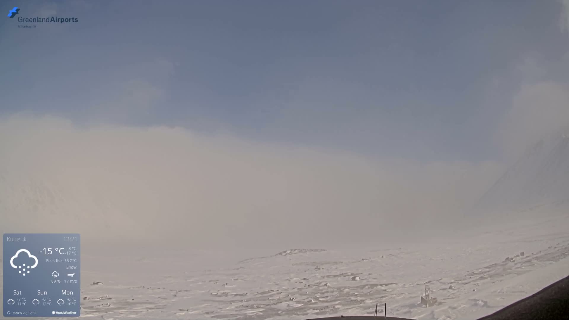 Kulusuk Airport East Towards View Live Cam  KUS / BGKK- Kulusuk, Sermersooq, Greenland, Denmark