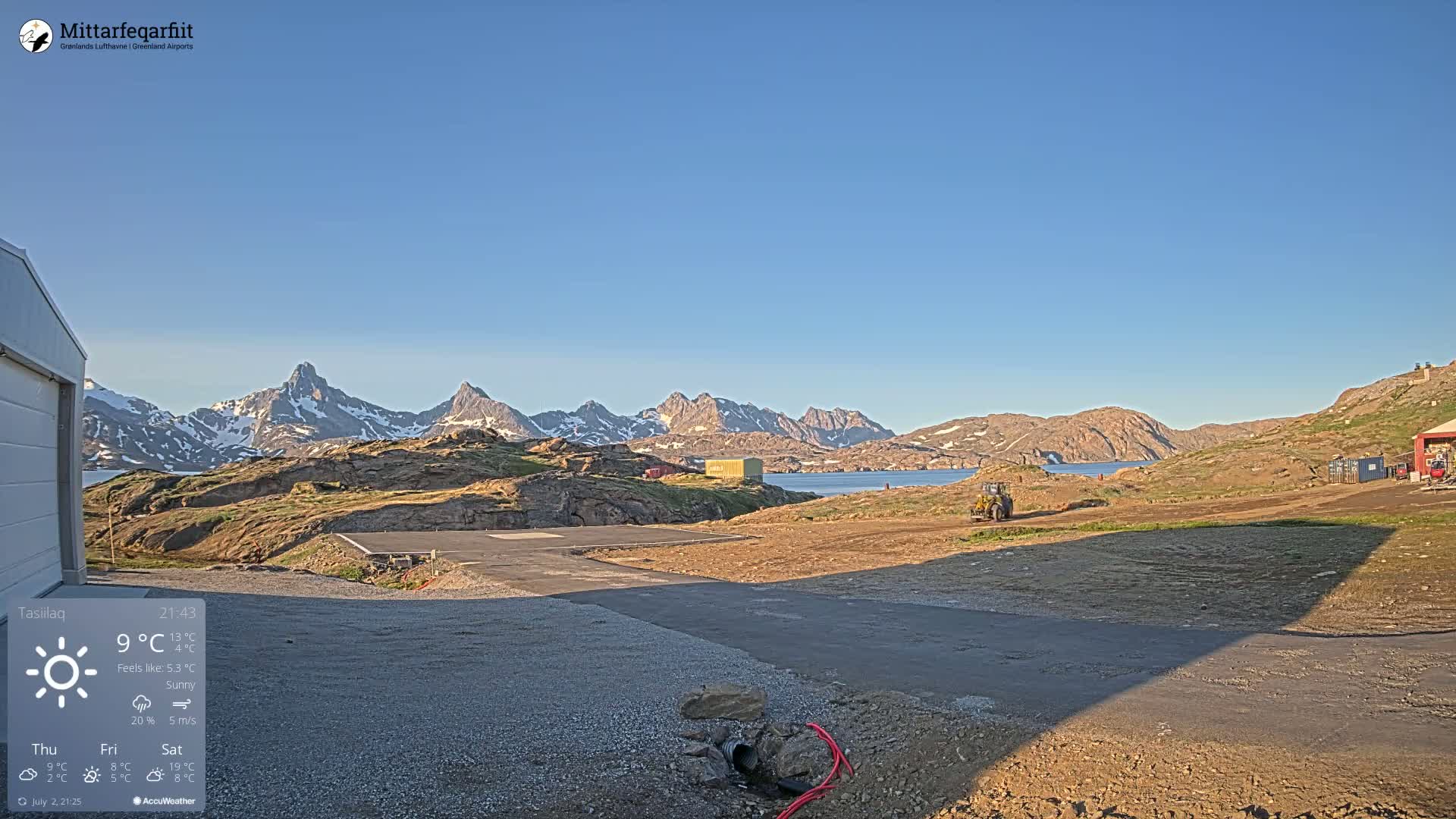 Tasiilaq Heliport Live Cam AGM / BGAM - Tasiilaq, Sermersooq, Greenland, Denmark