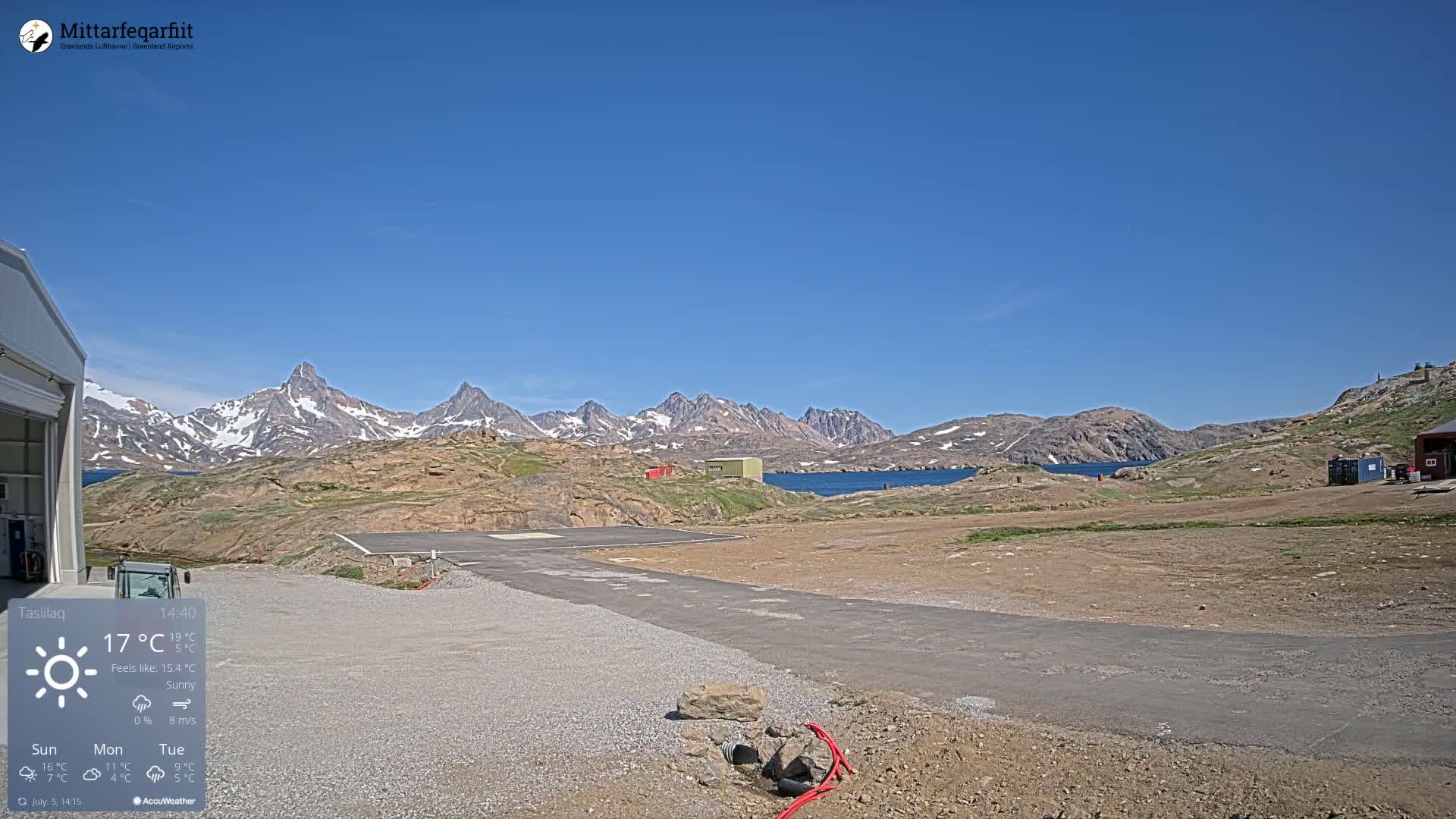 Tasiilaq Heliport Live Cam AGM / BGAM - Tasiilaq, Sermersooq, Greenland, Denmark