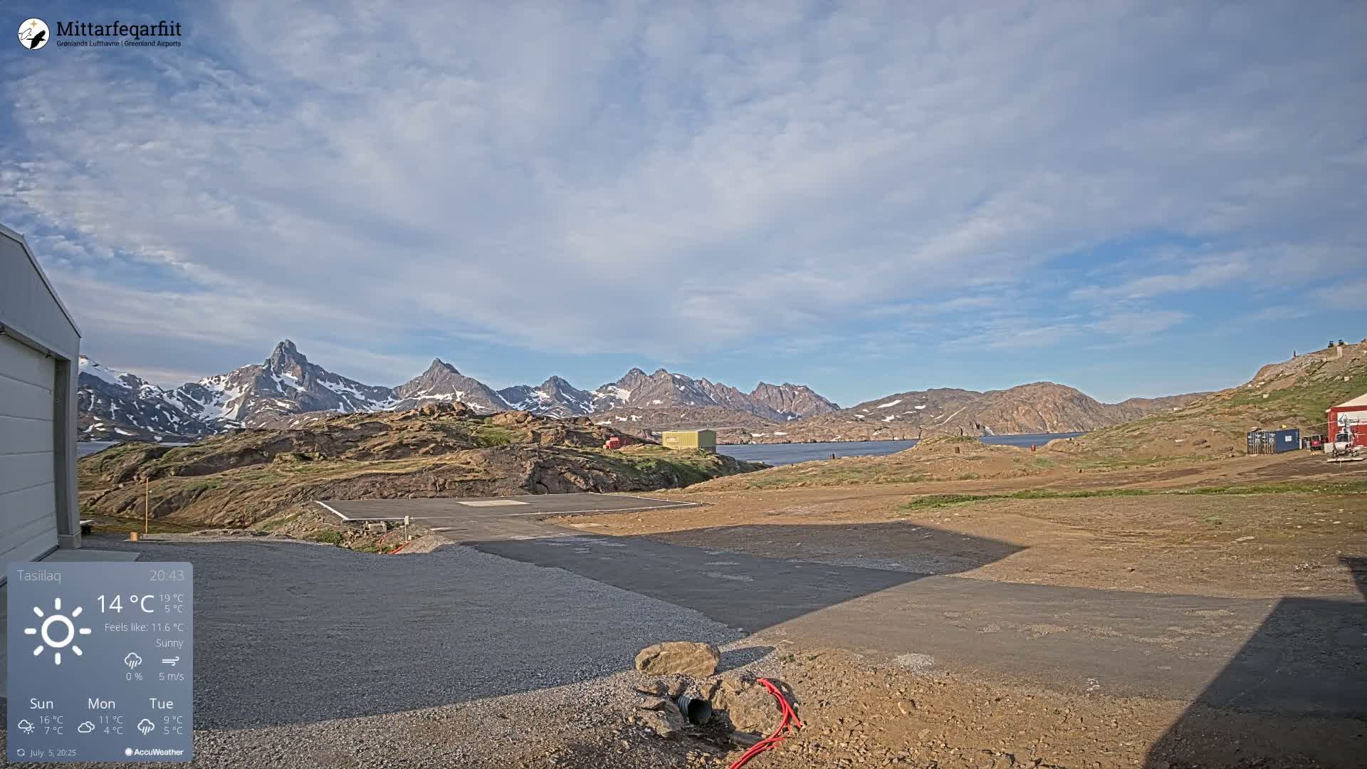 Tasiilaq Heliport Live Cam AGM / BGAM - Tasiilaq, Sermersooq, Greenland, Denmark
