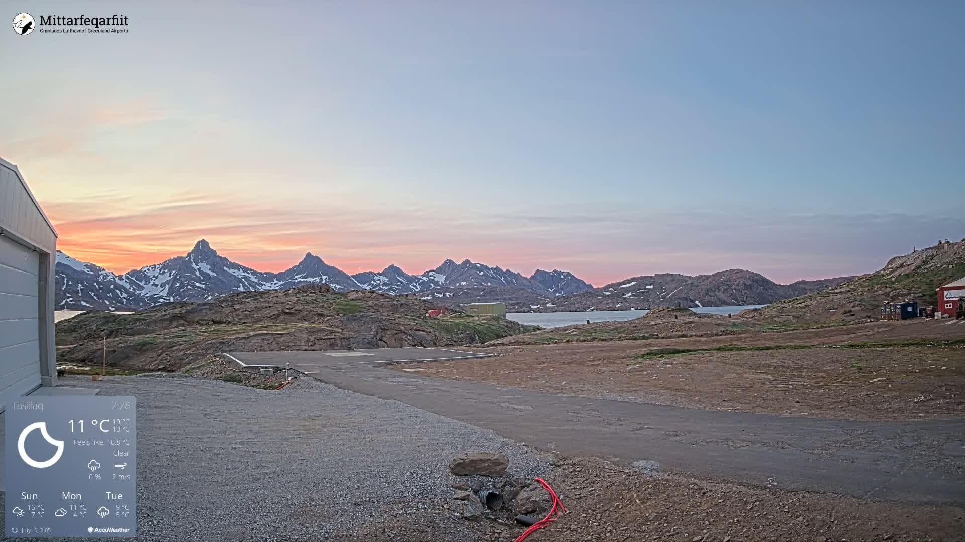 Tasiilaq Heliport Live Cam AGM / BGAM - Tasiilaq, Sermersooq, Greenland, Denmark