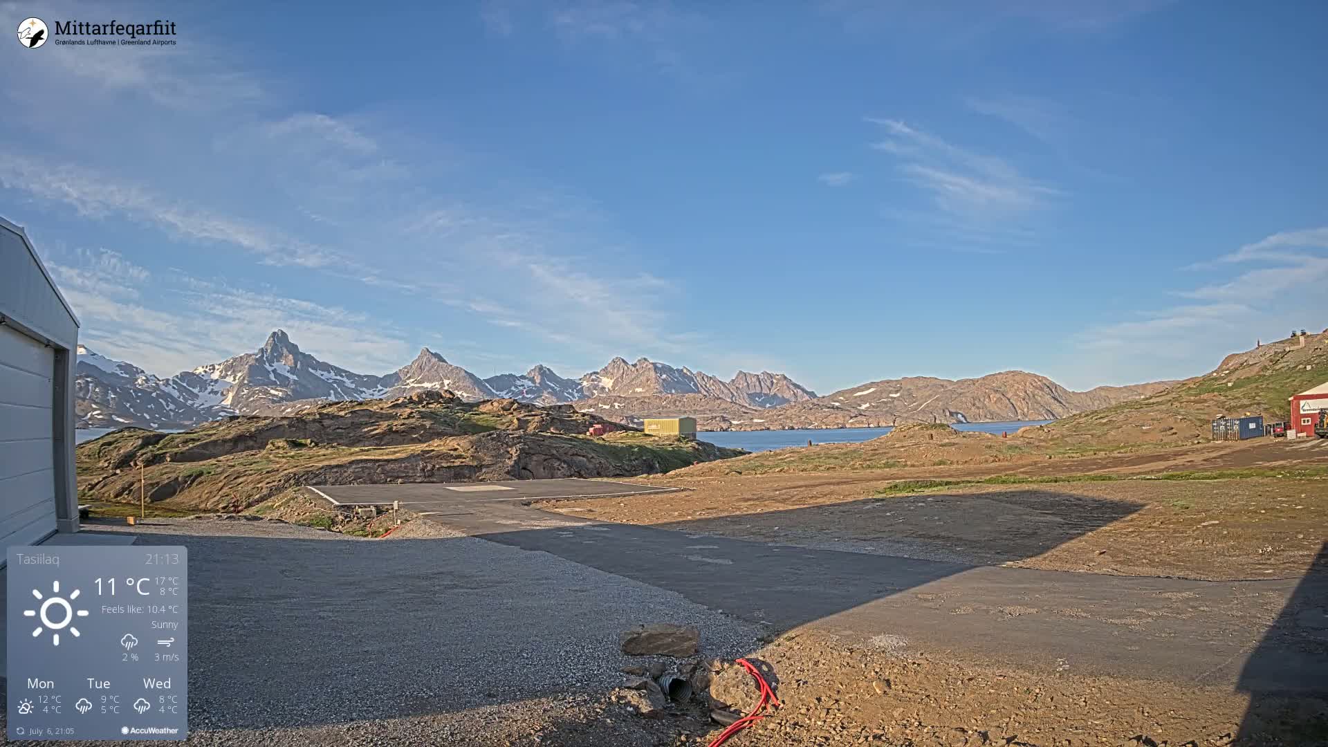 Tasiilaq Heliport Live Cam AGM / BGAM - Tasiilaq, Sermersooq, Greenland, Denmark