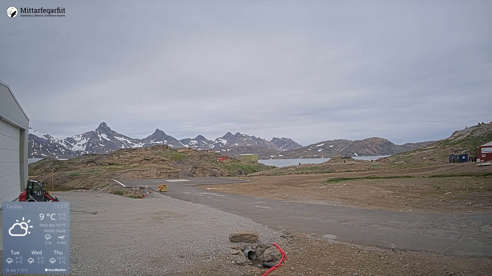 Tasiilaq Heliport Live Cam AGM / BGAM - Tasiilaq, Sermersooq, Greenland, Denmark