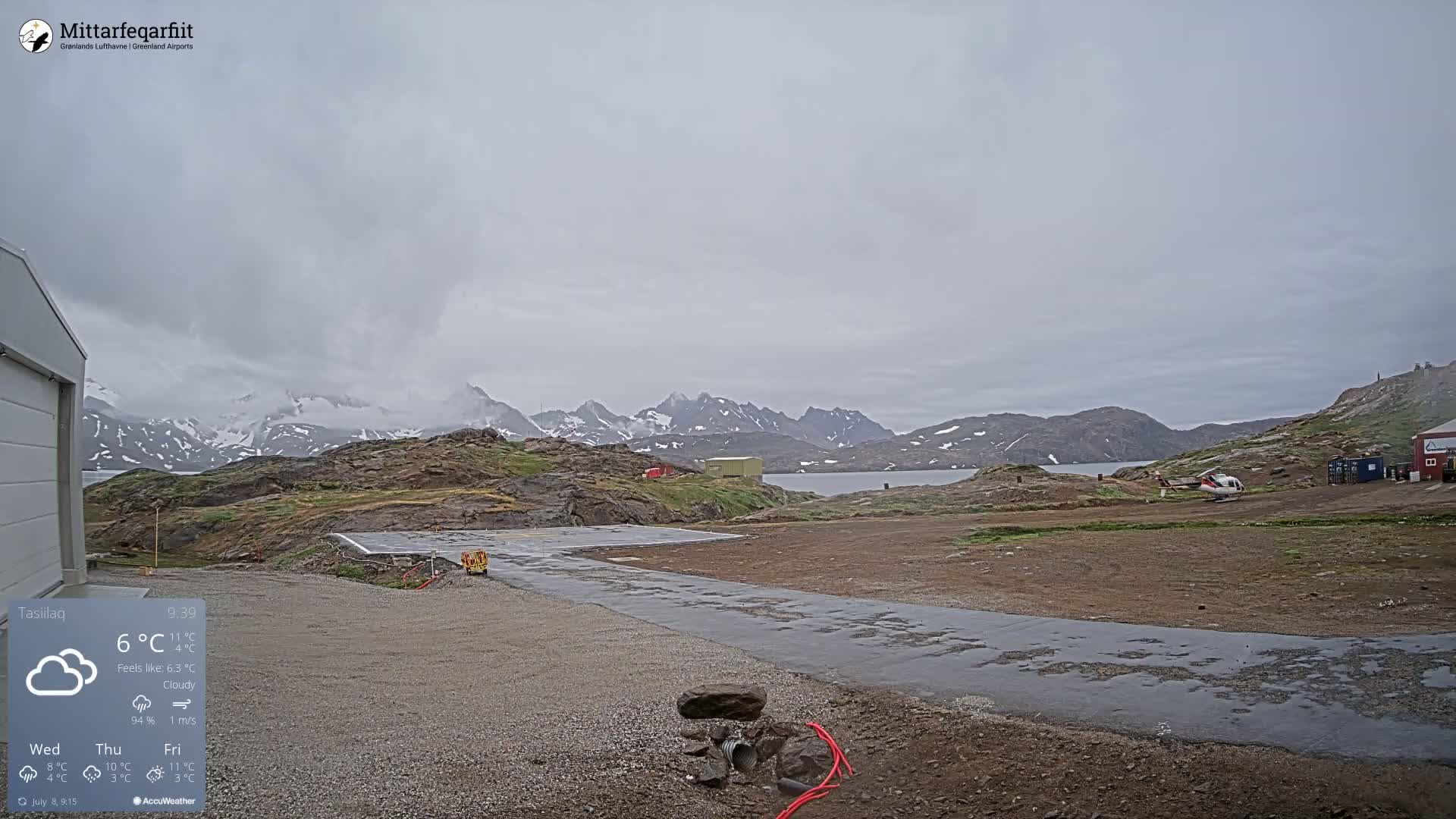 Tasiilaq Heliport Live Cam AGM / BGAM - Tasiilaq, Sermersooq, Greenland, Denmark