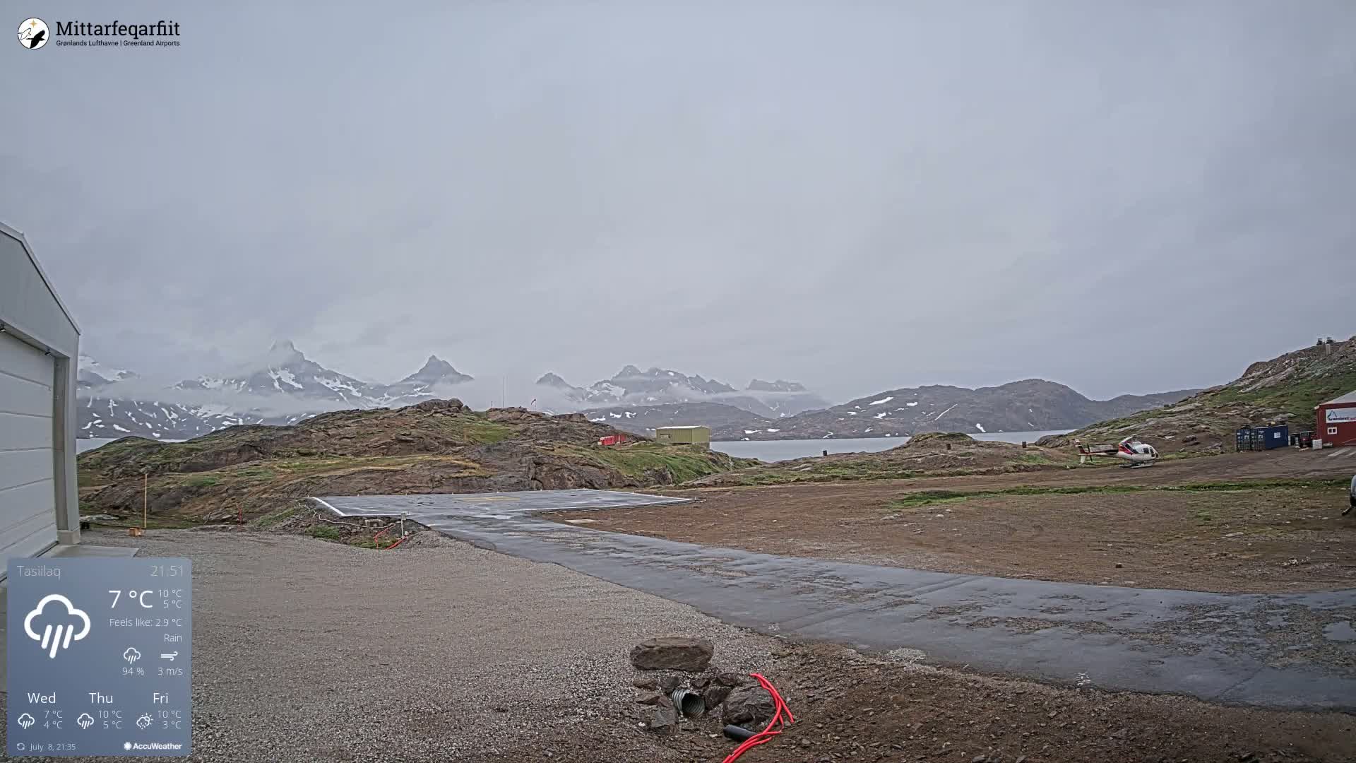Tasiilaq Heliport Live Cam AGM / BGAM - Tasiilaq, Sermersooq, Greenland, Denmark