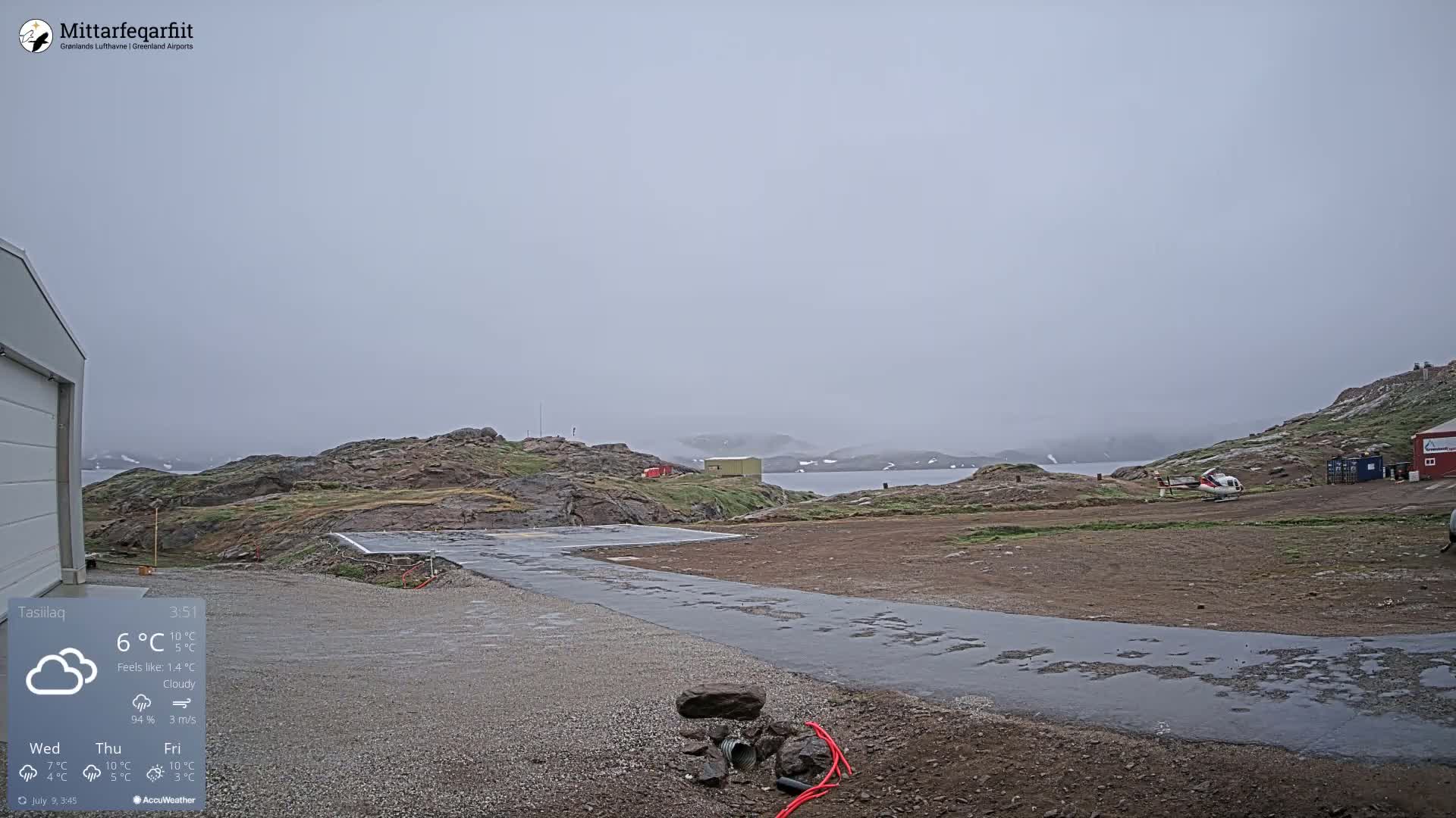 Tasiilaq Heliport Live Cam AGM / BGAM - Tasiilaq, Sermersooq, Greenland, Denmark