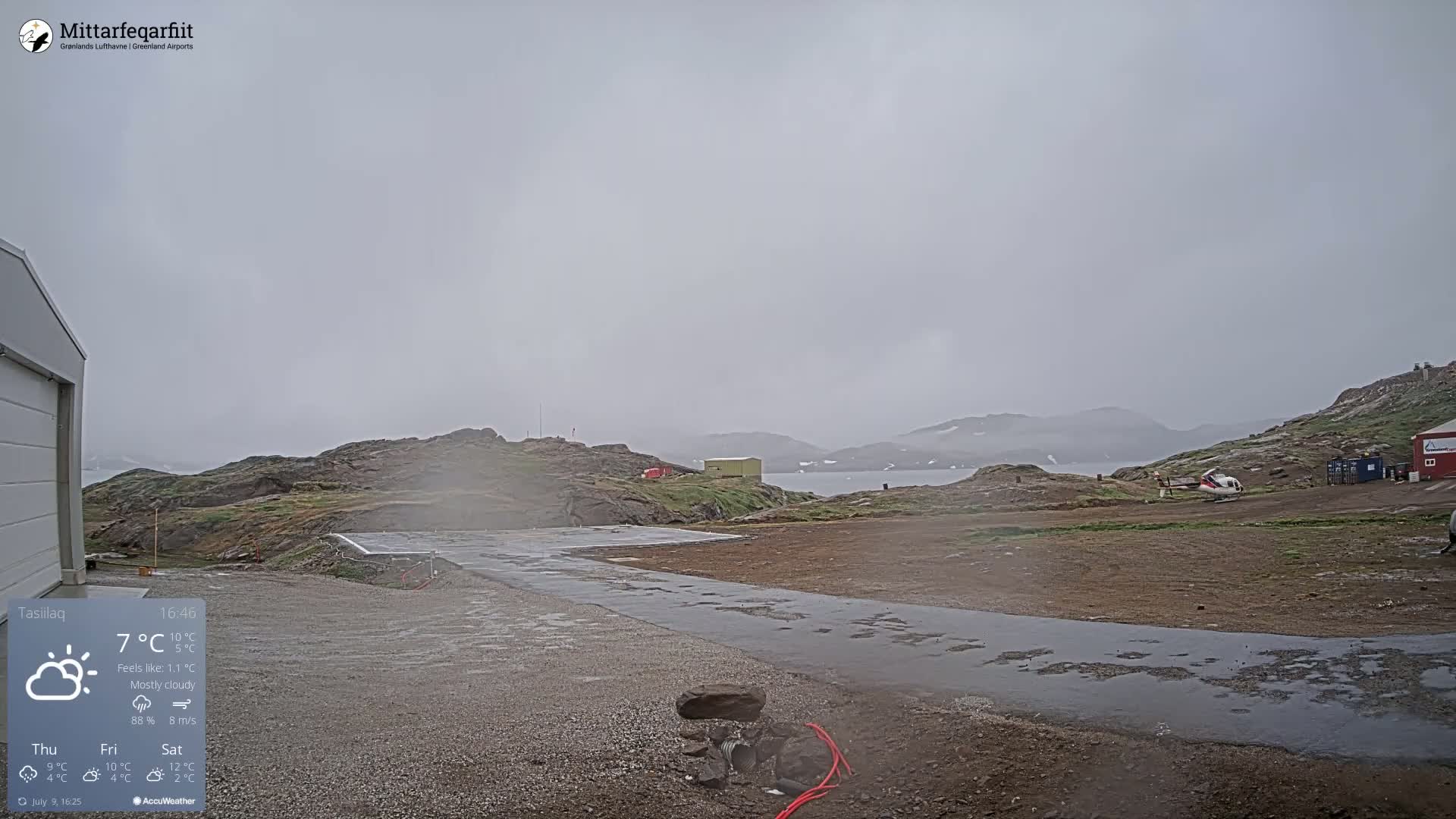 Tasiilaq Heliport Live Cam AGM / BGAM - Tasiilaq, Sermersooq, Greenland, Denmark