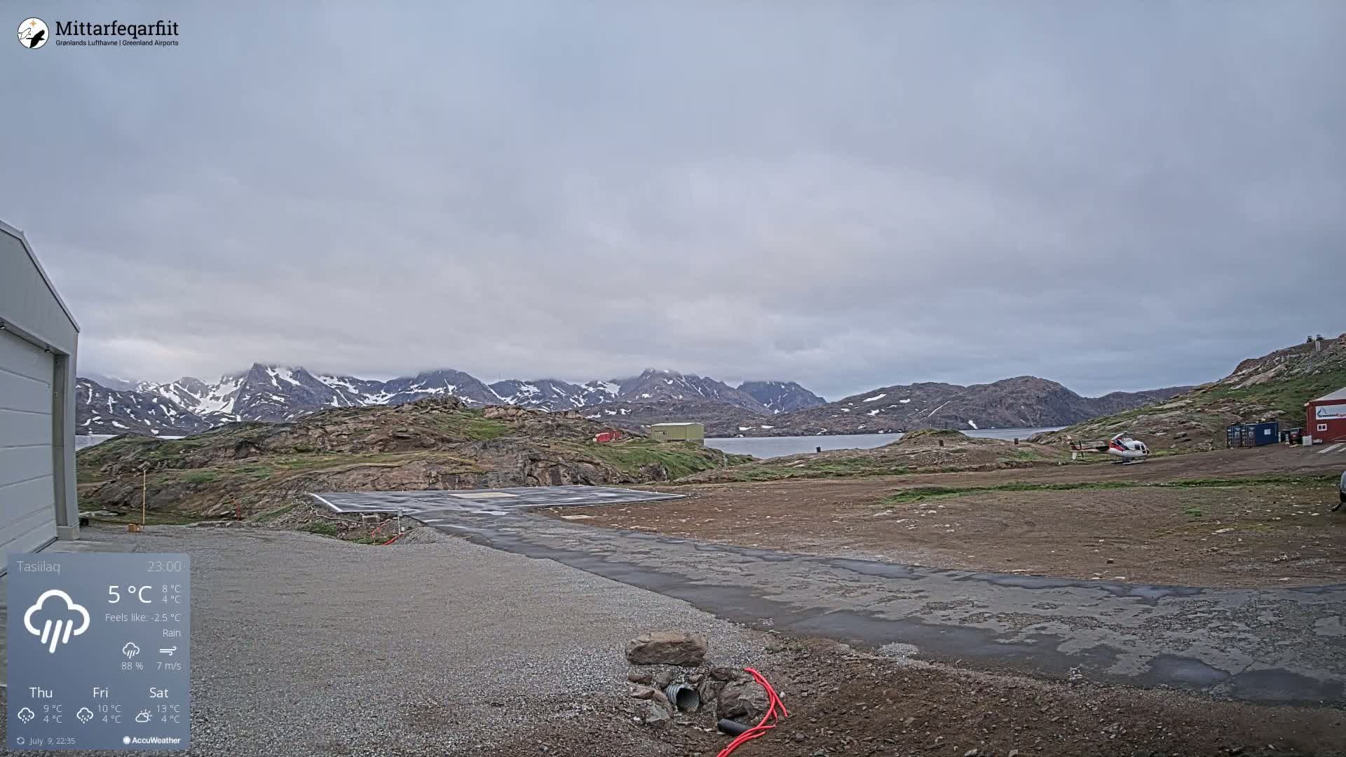 Tasiilaq Heliport Live Cam AGM / BGAM - Tasiilaq, Sermersooq, Greenland, Denmark